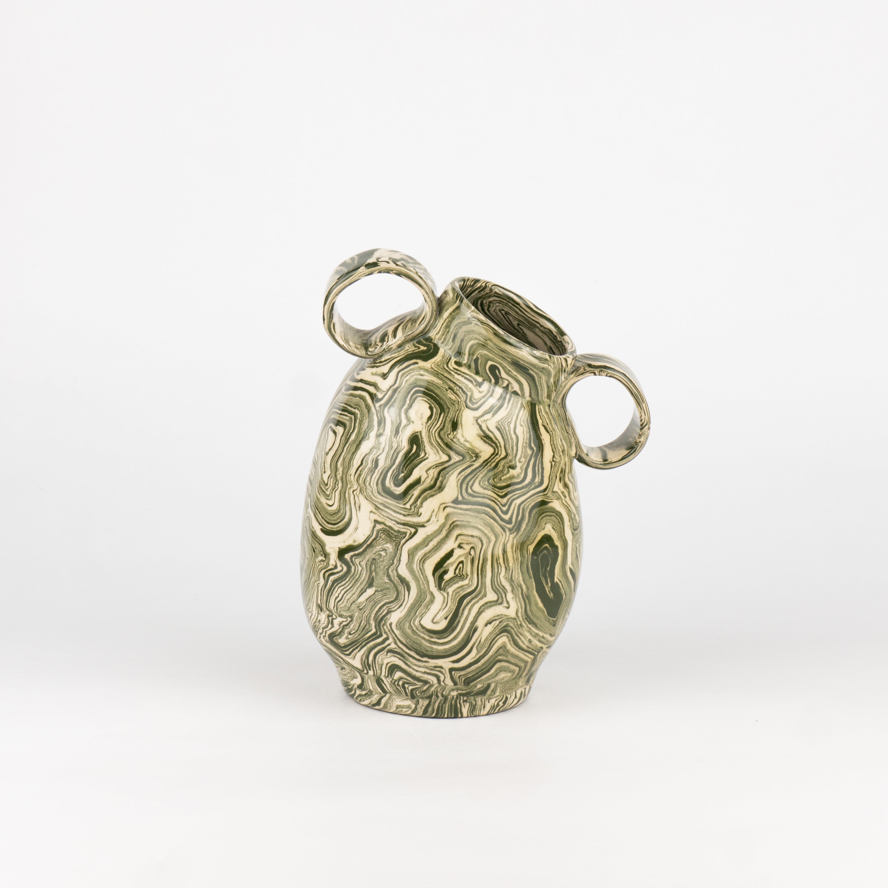 Green & White Agate Mini Origin Vase