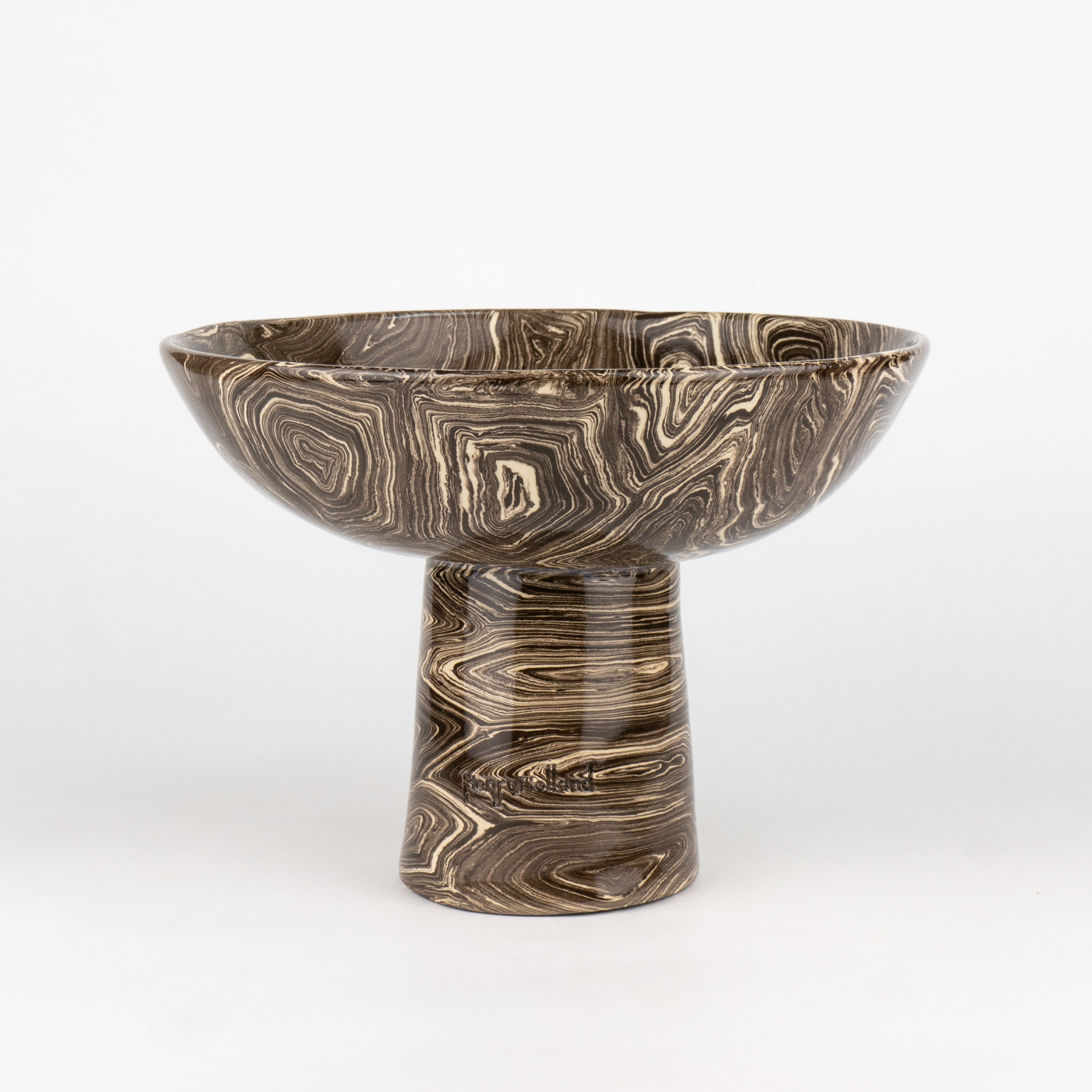Brown & White Medium Agate Chalice Bowl