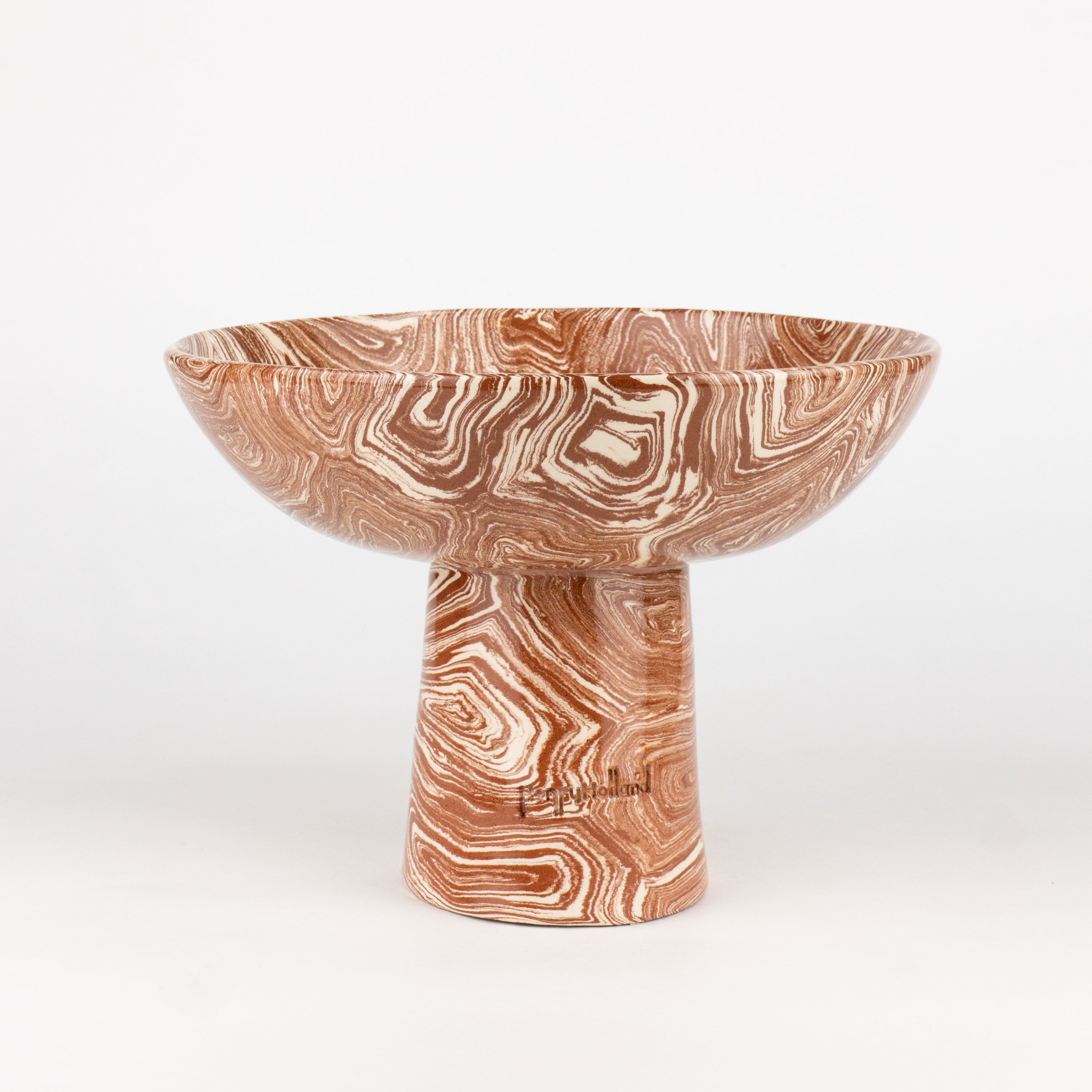Terracotta & White Medium Agate Chalice Bowl