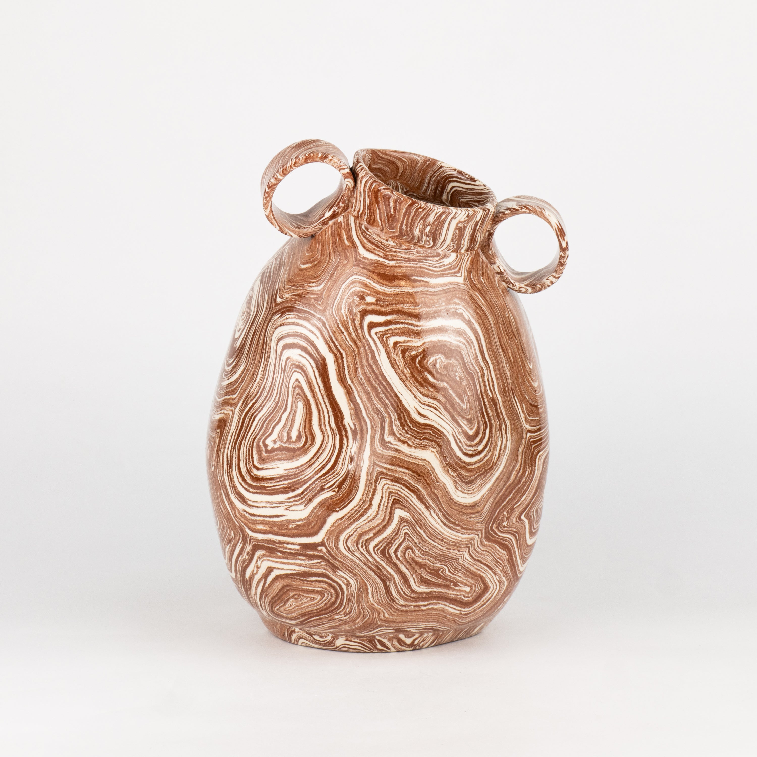 Terracotta & White Agate Origin Vase