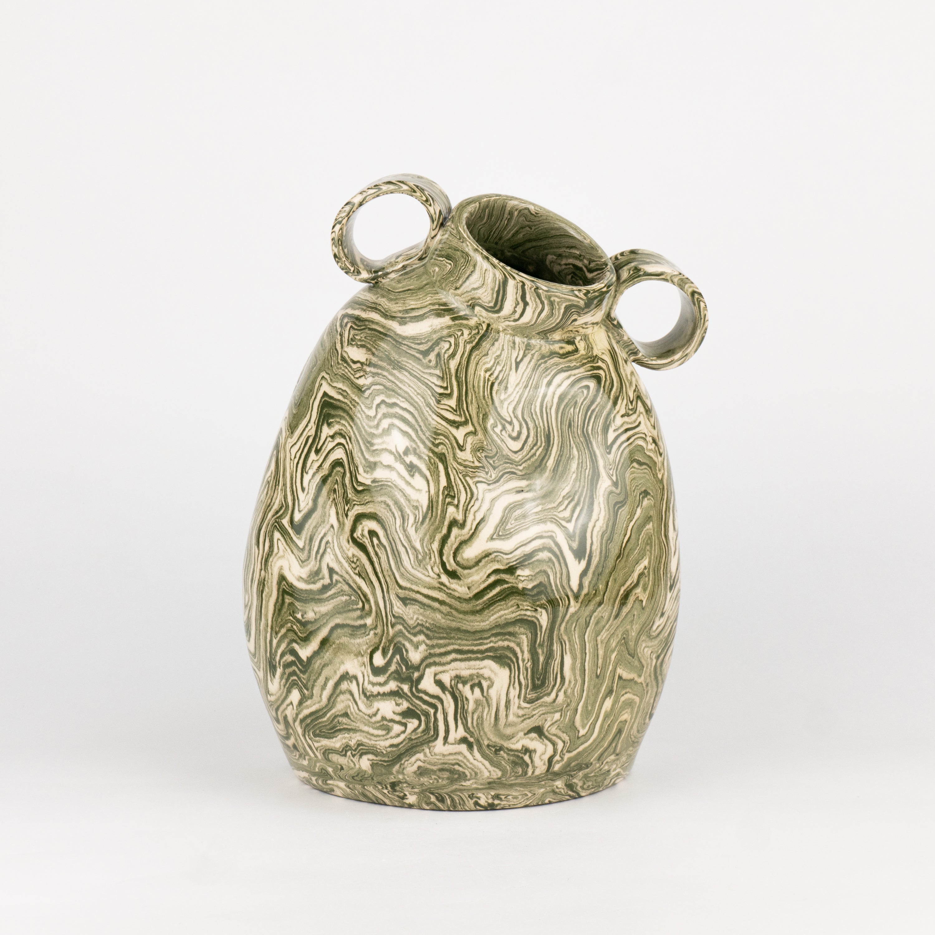 Green & White Agate Origin Vase