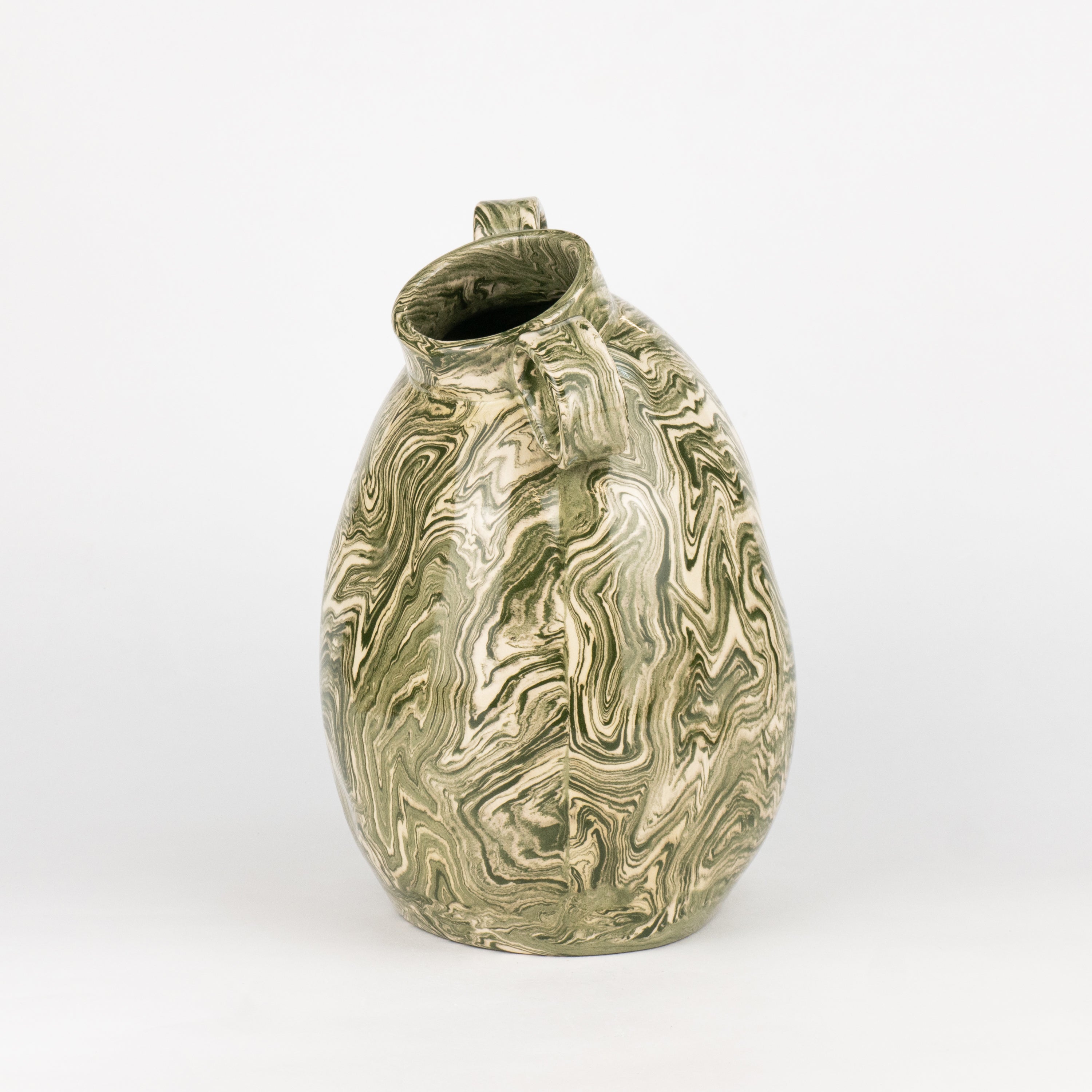 Green & White Agate Origin Vase