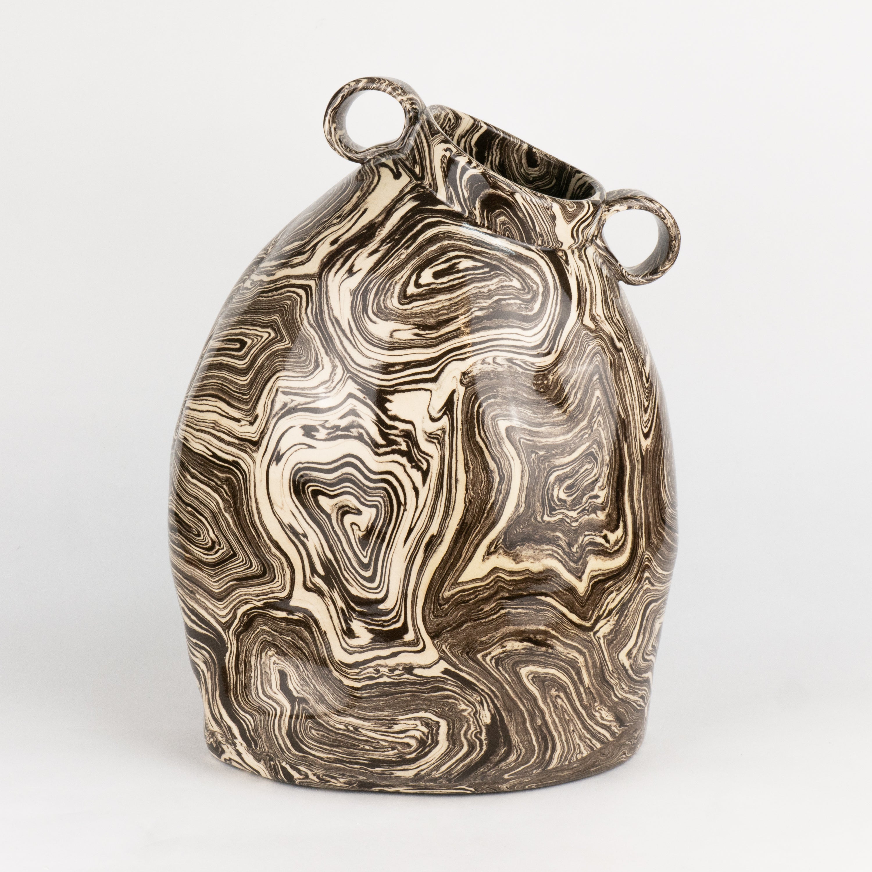 Brown & White Agate Maxi Origin Vase