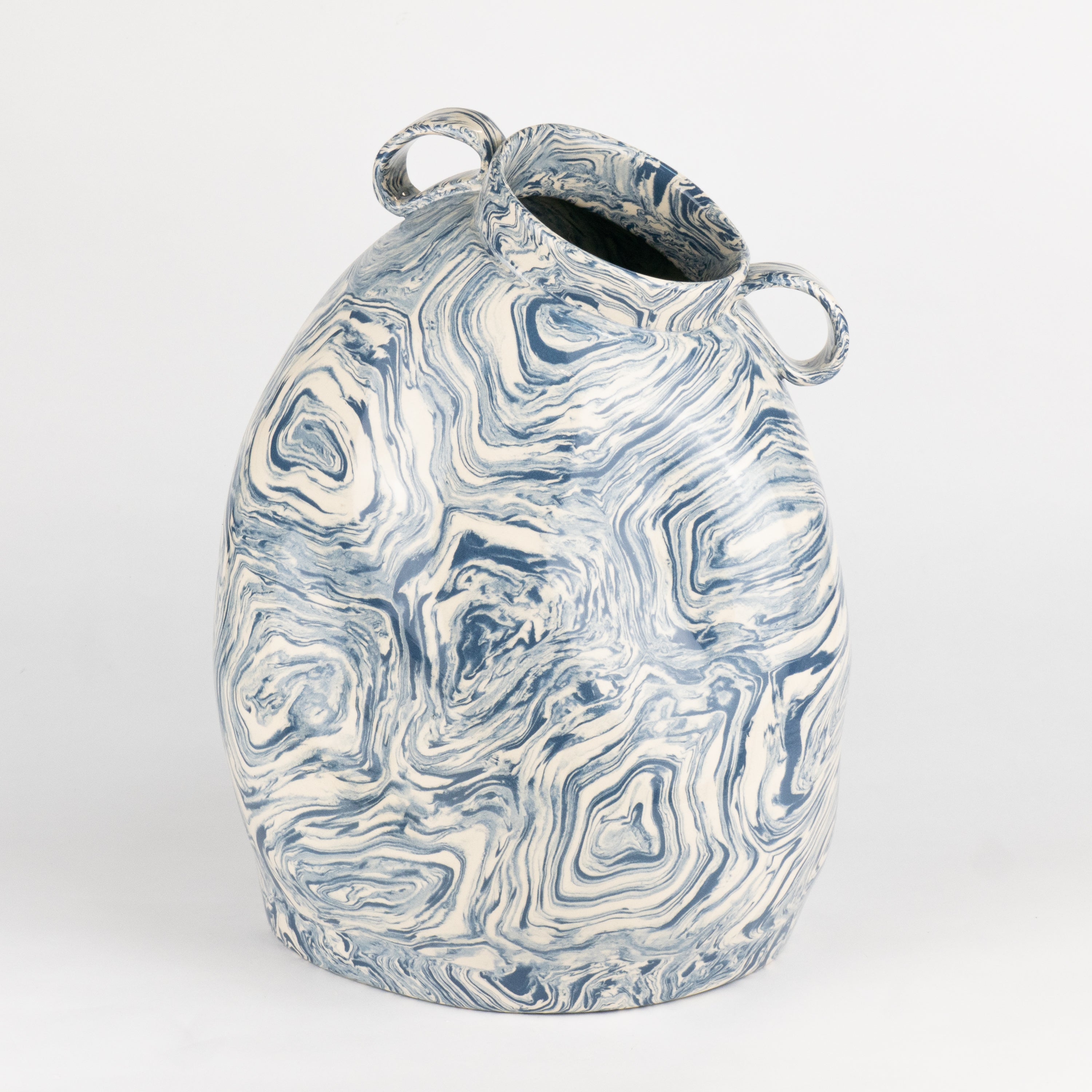 Blue & White Agate Maxi Origin Vase