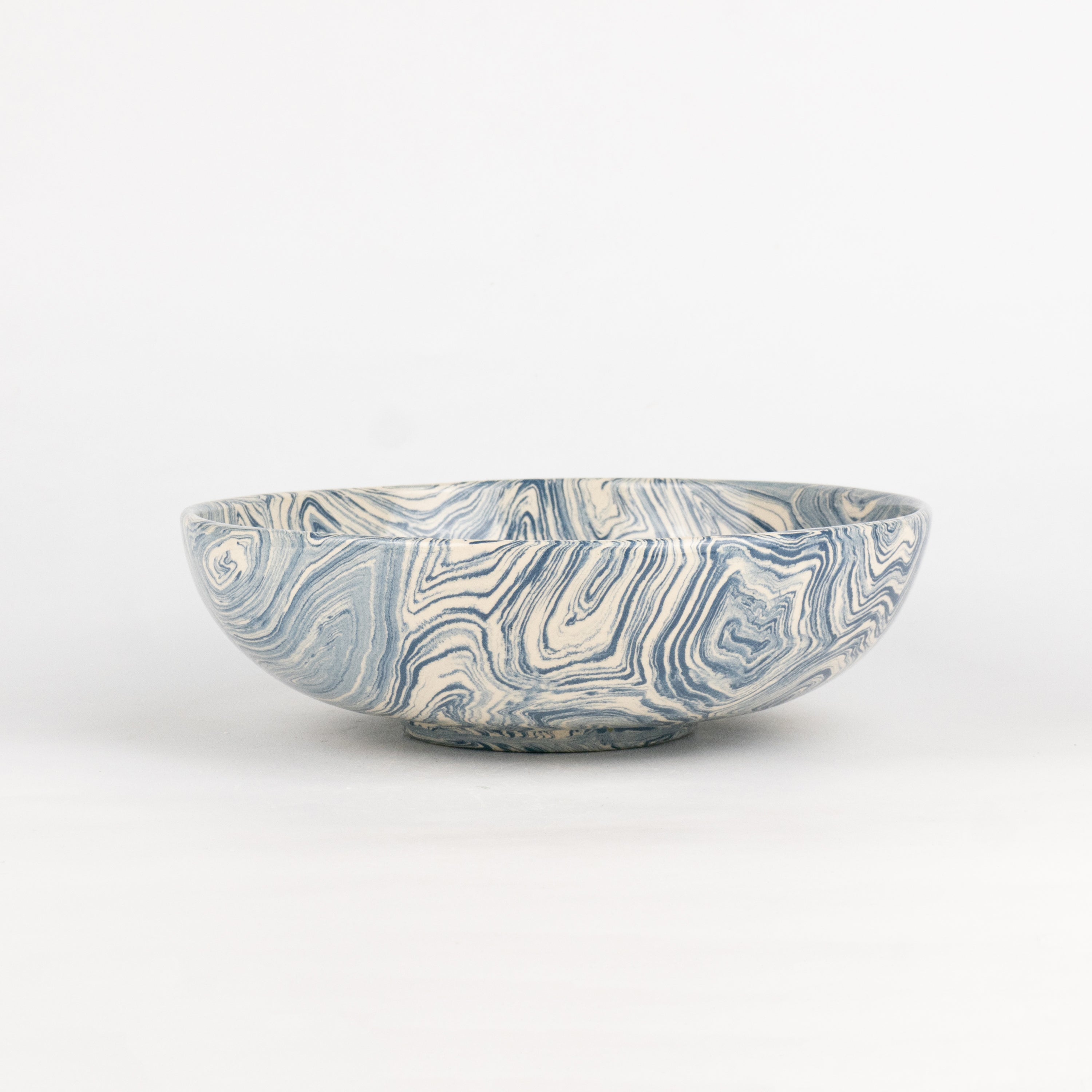 Blue & White Agate Ramen Bowl