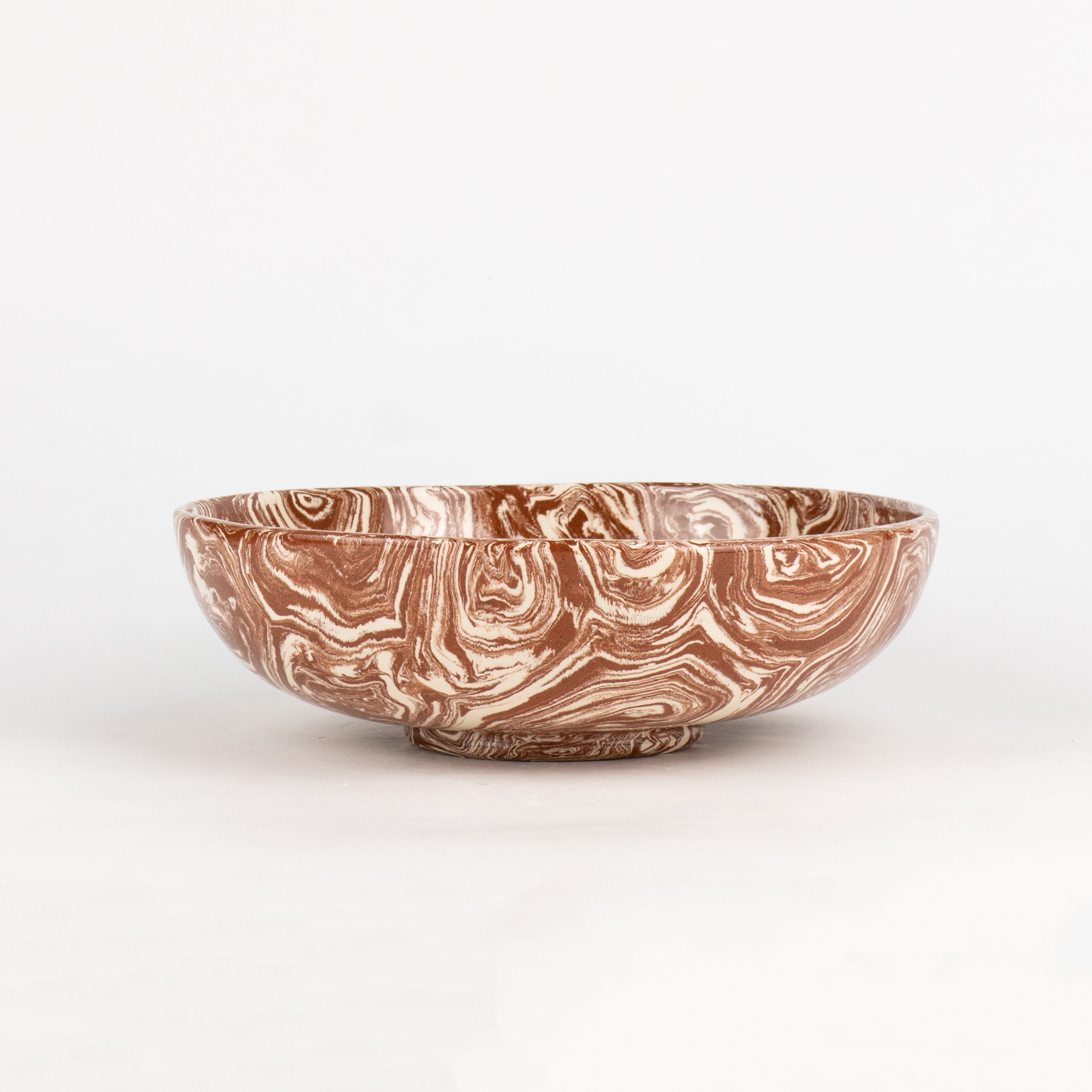 Terracotta & White Agate Ramen Bowl