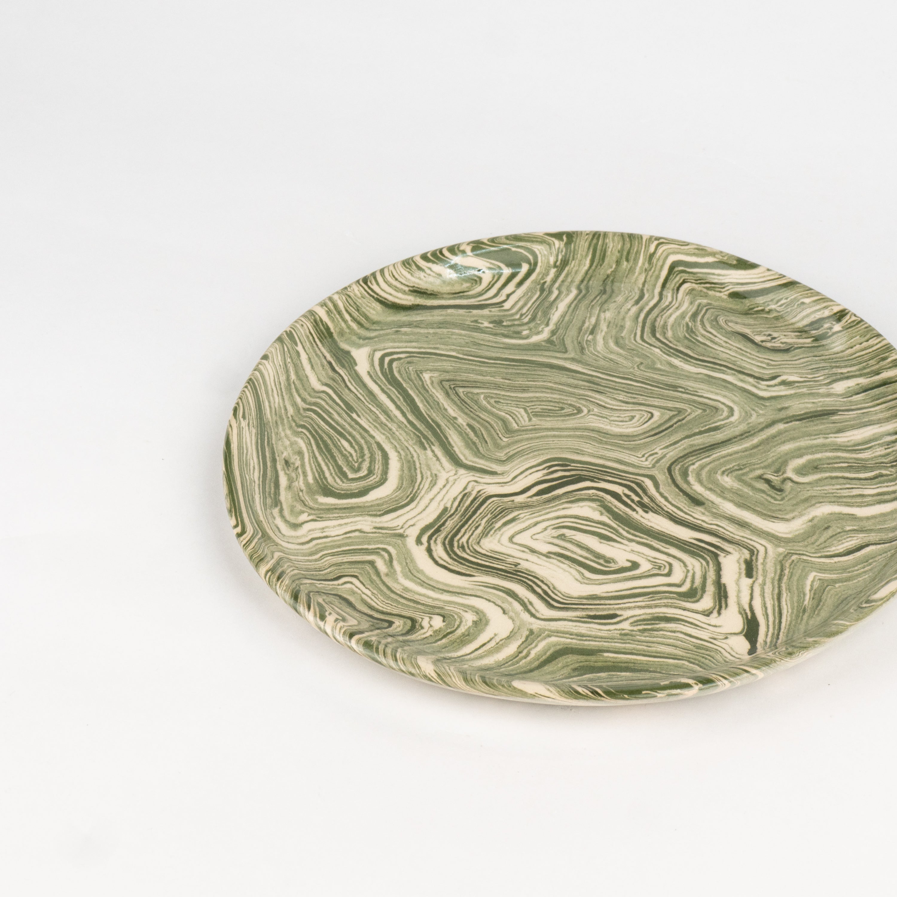 Green & White Agate Side Plate