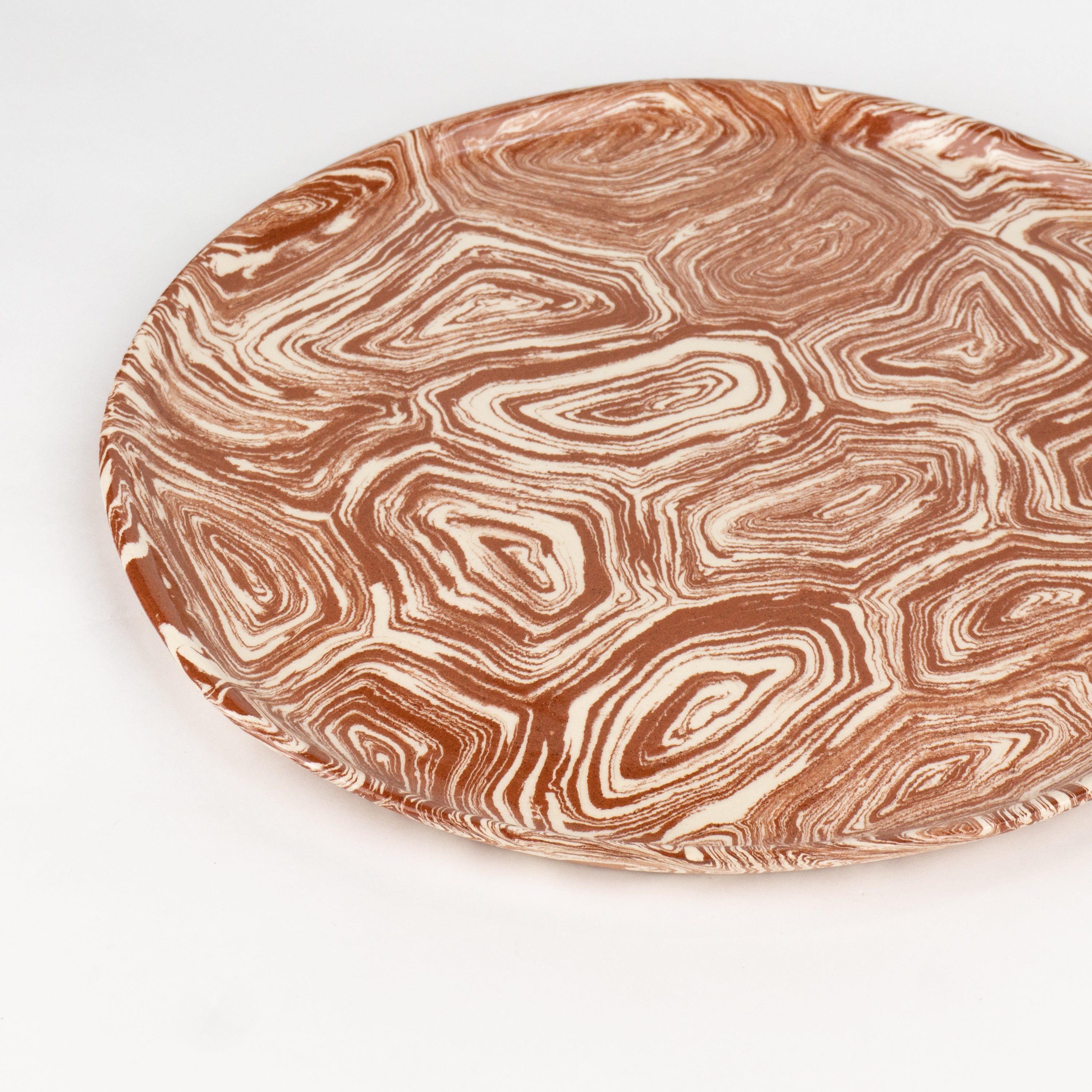 Terracotta & White Agate Dinner Plate