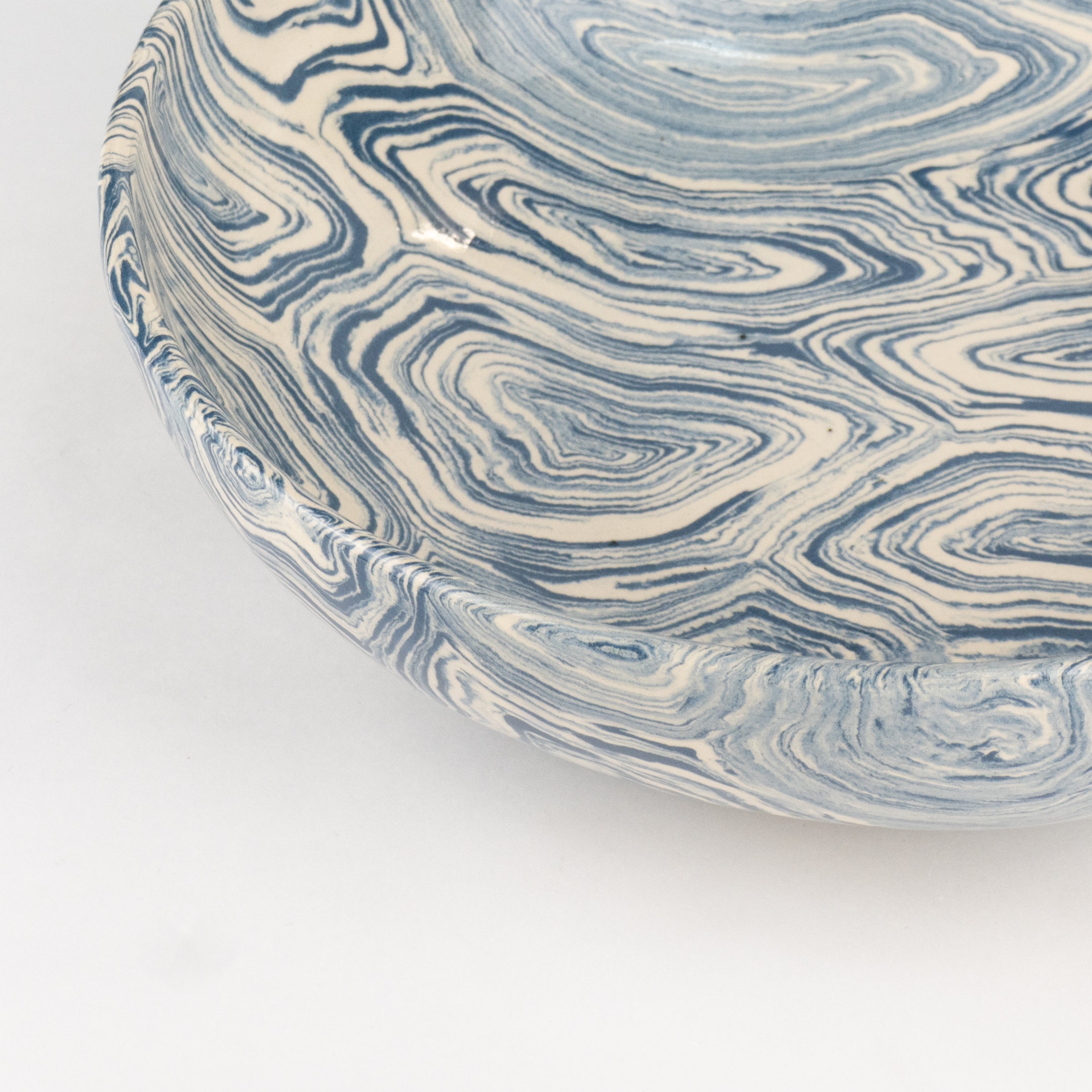 Blue & White Agate Ramen Bowl