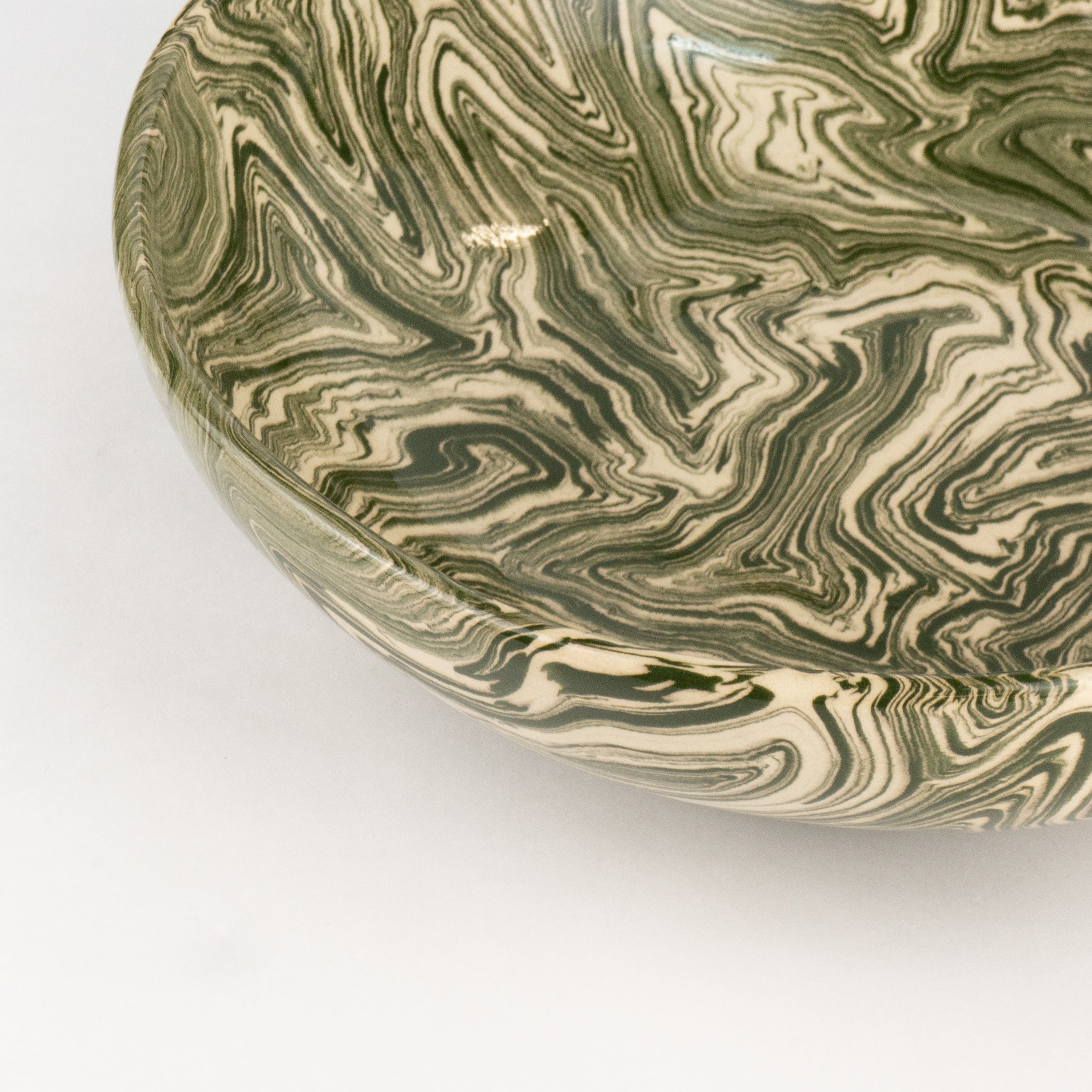 Green & White Agate Ramen Bowl