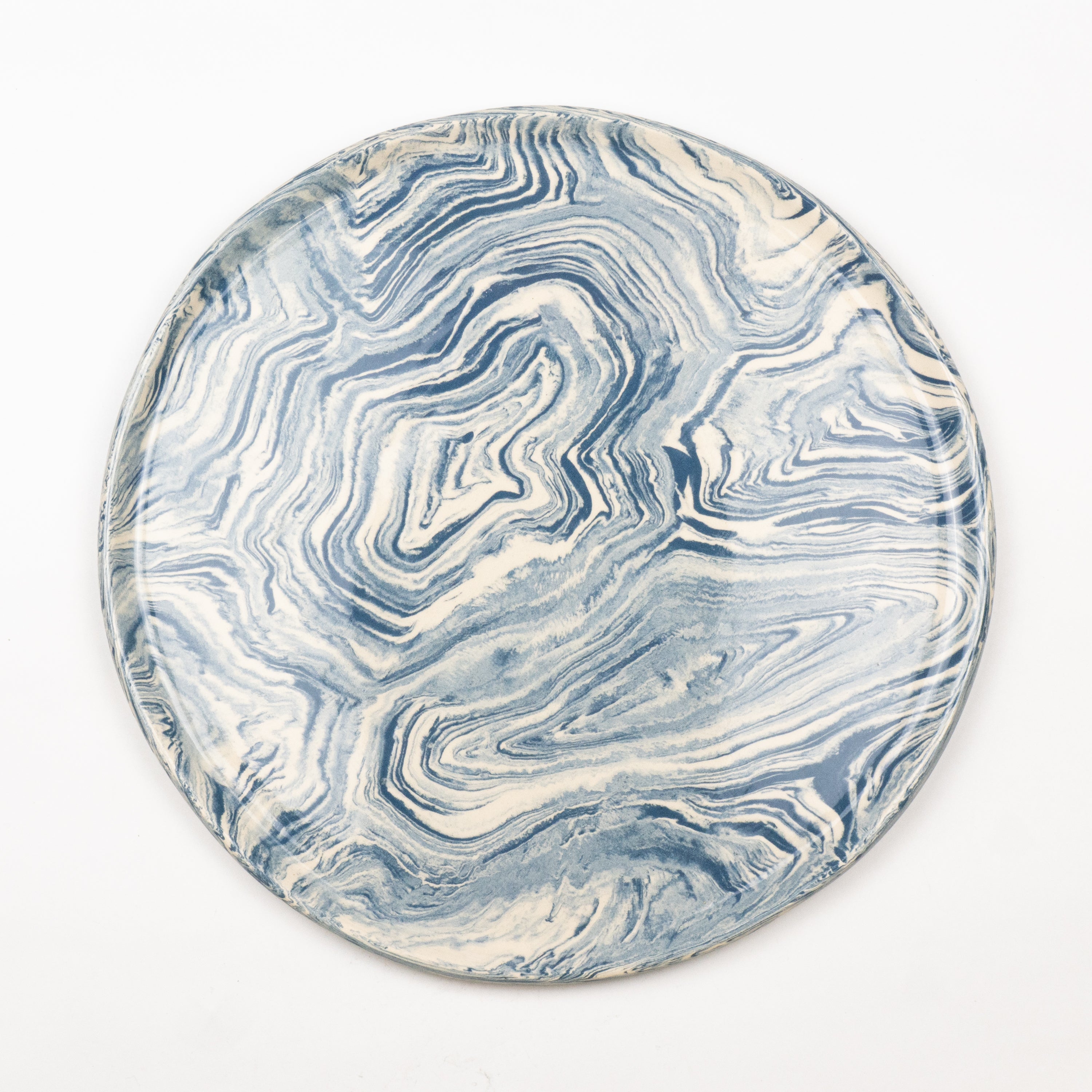 Blue & White Agate Dinner Plate