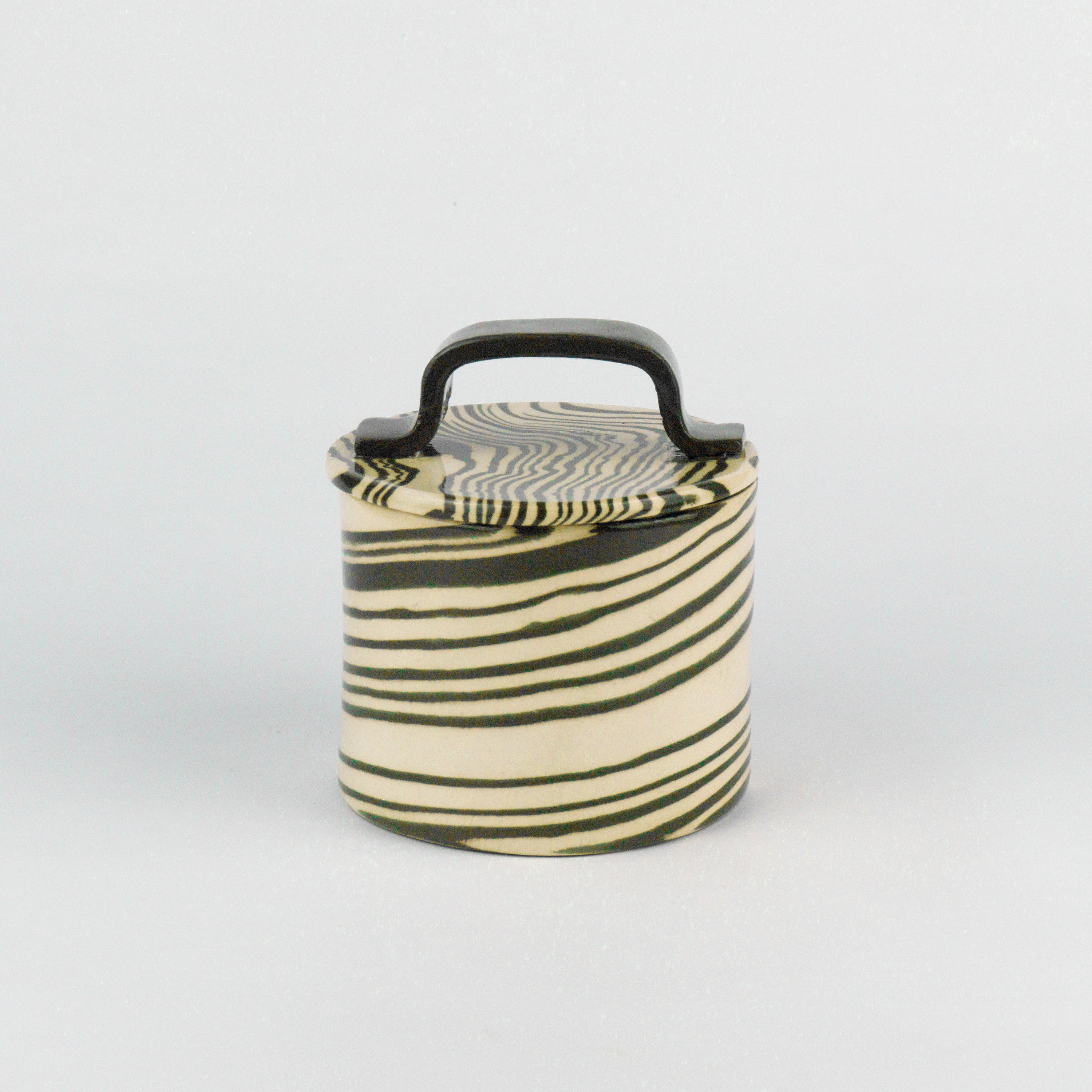 Green & White Small Kitchen Storage Jar
