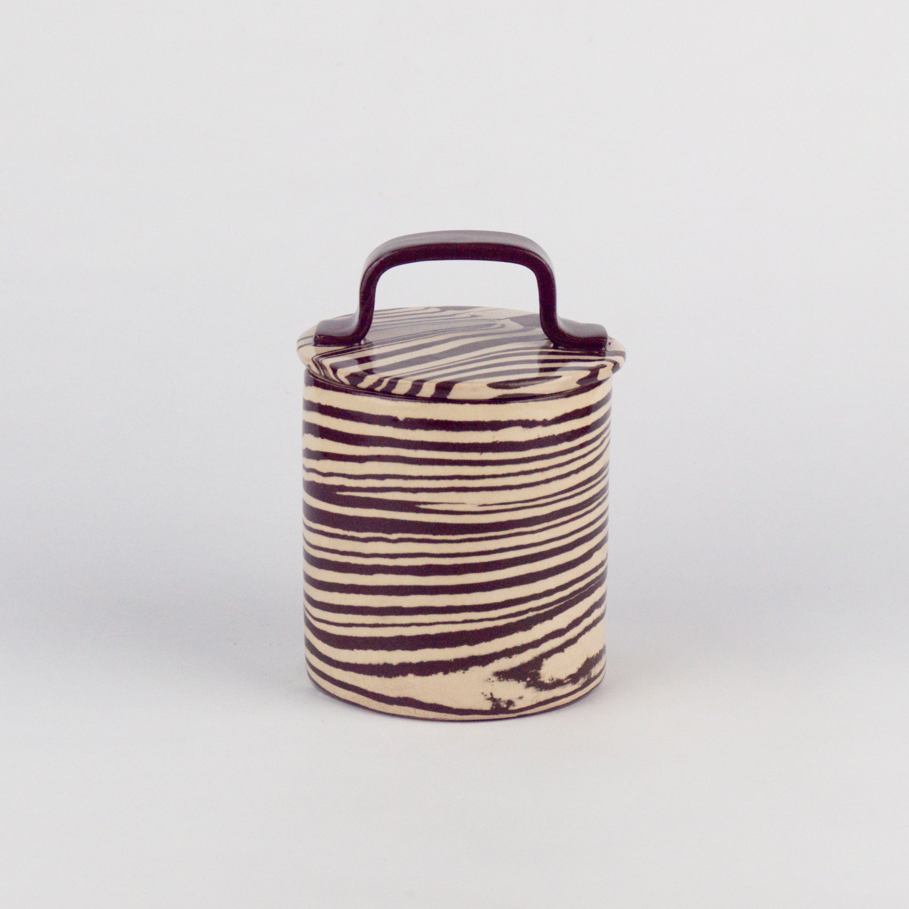 Brown & White Medium Kitchen Storage Jar