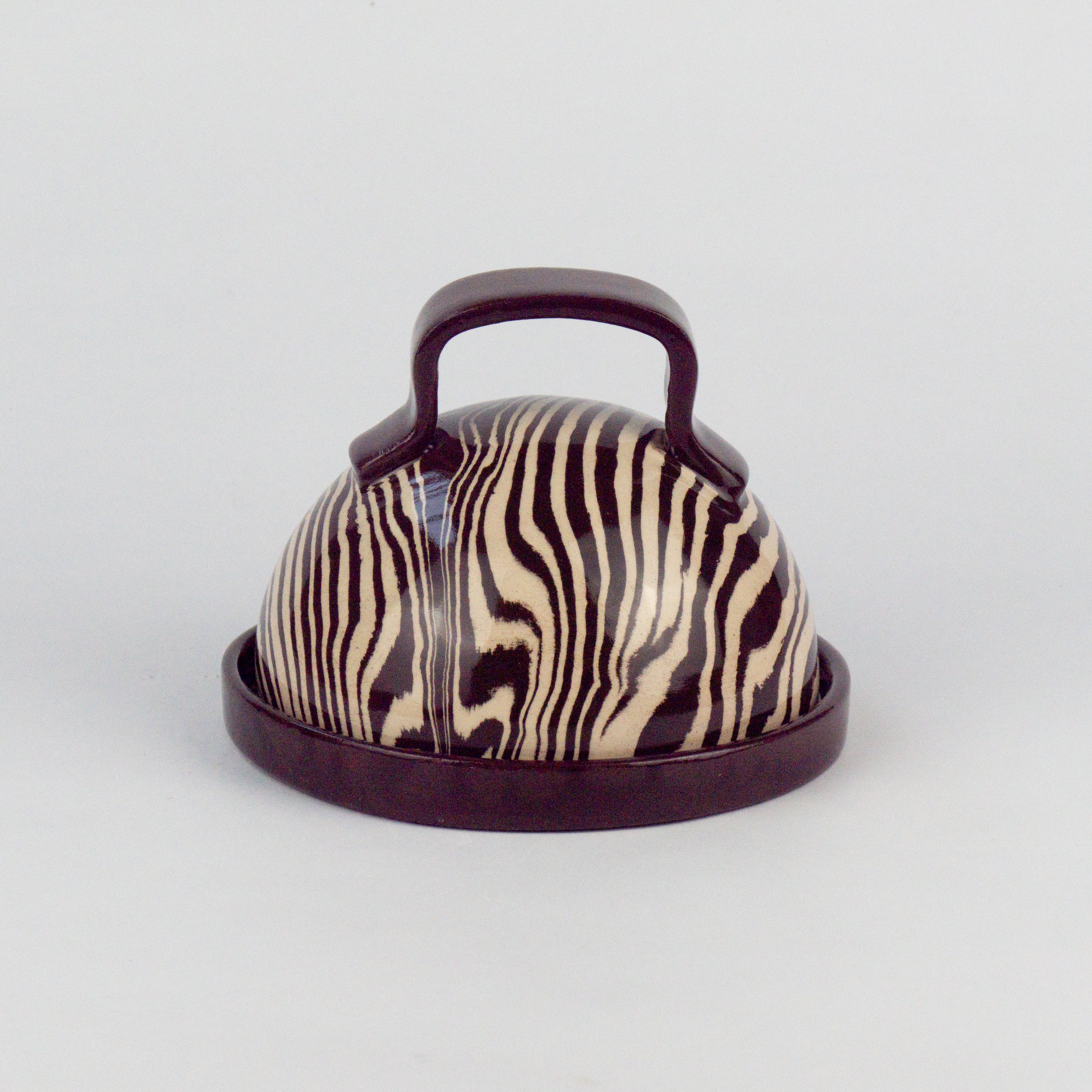 Brown & White butter dish
