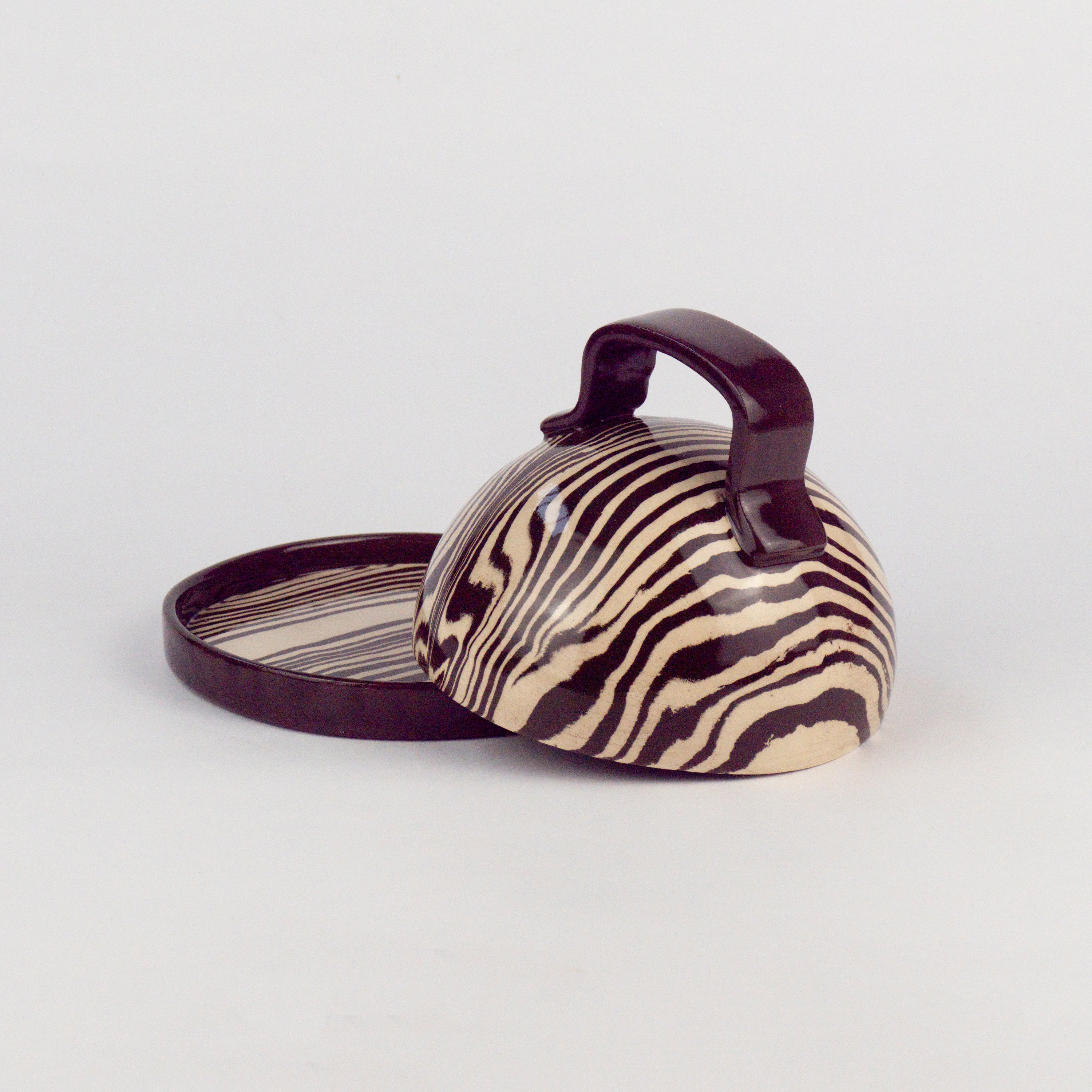 Brown & White butter dish