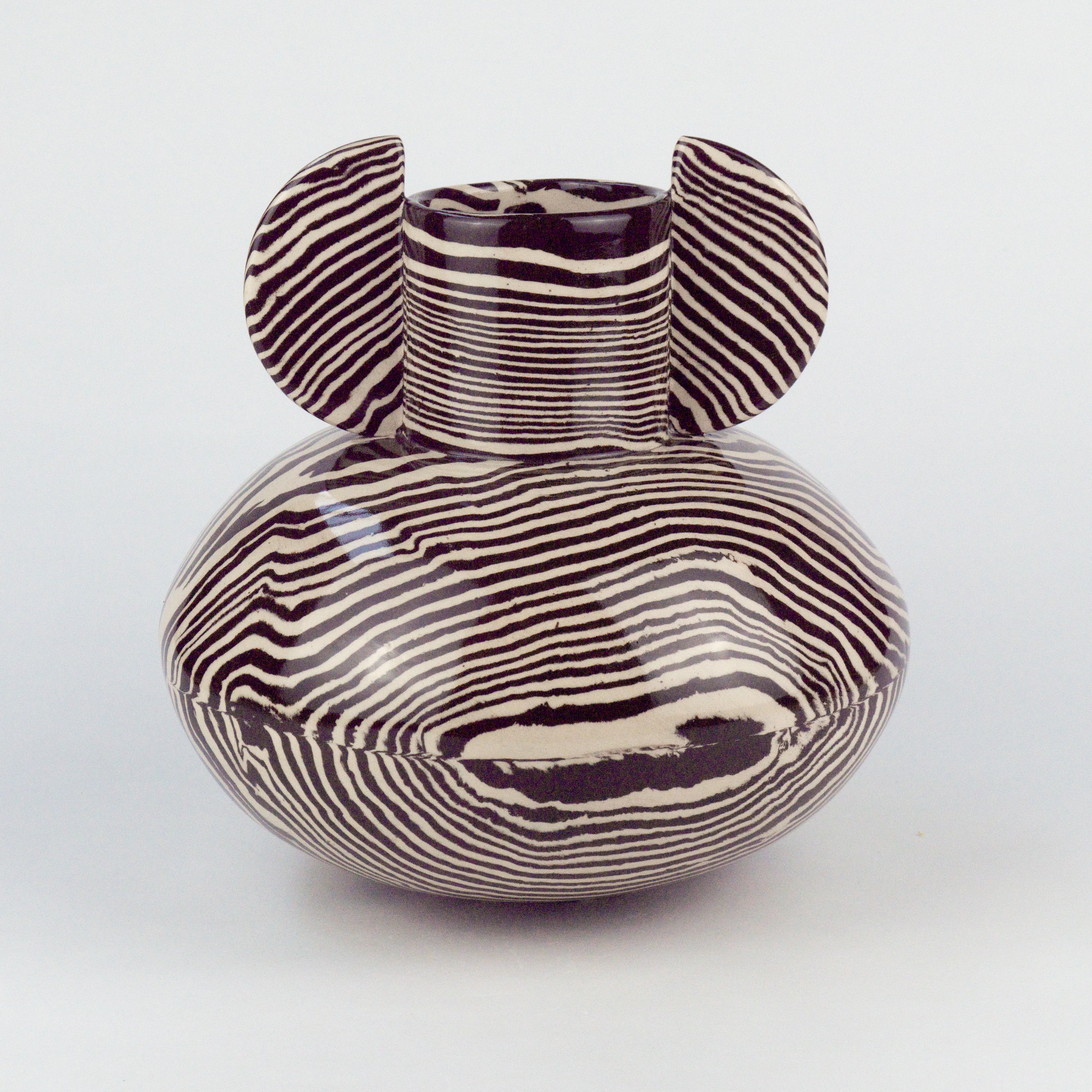 Brown & White Marble Tudor Vase