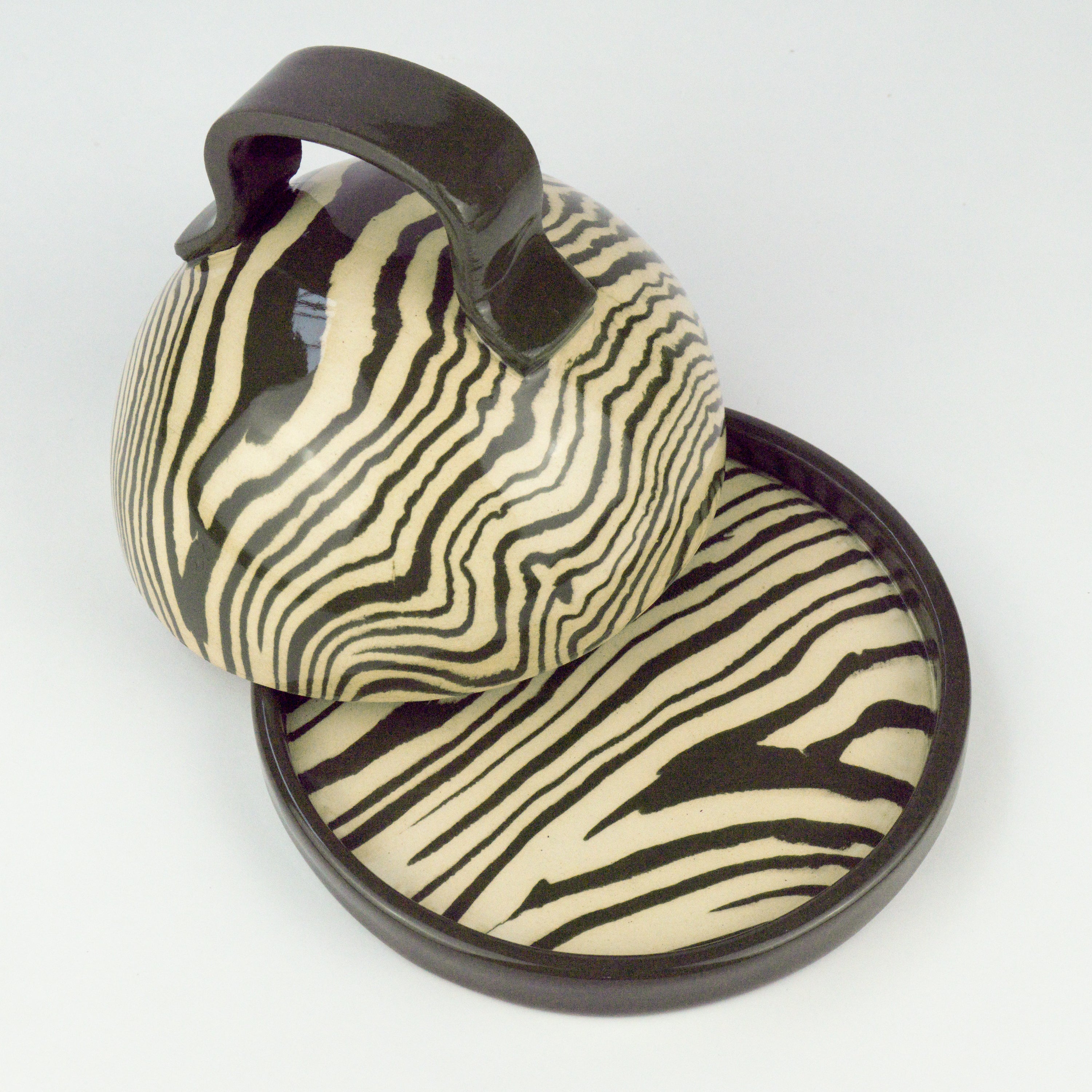 Green & White butter dish