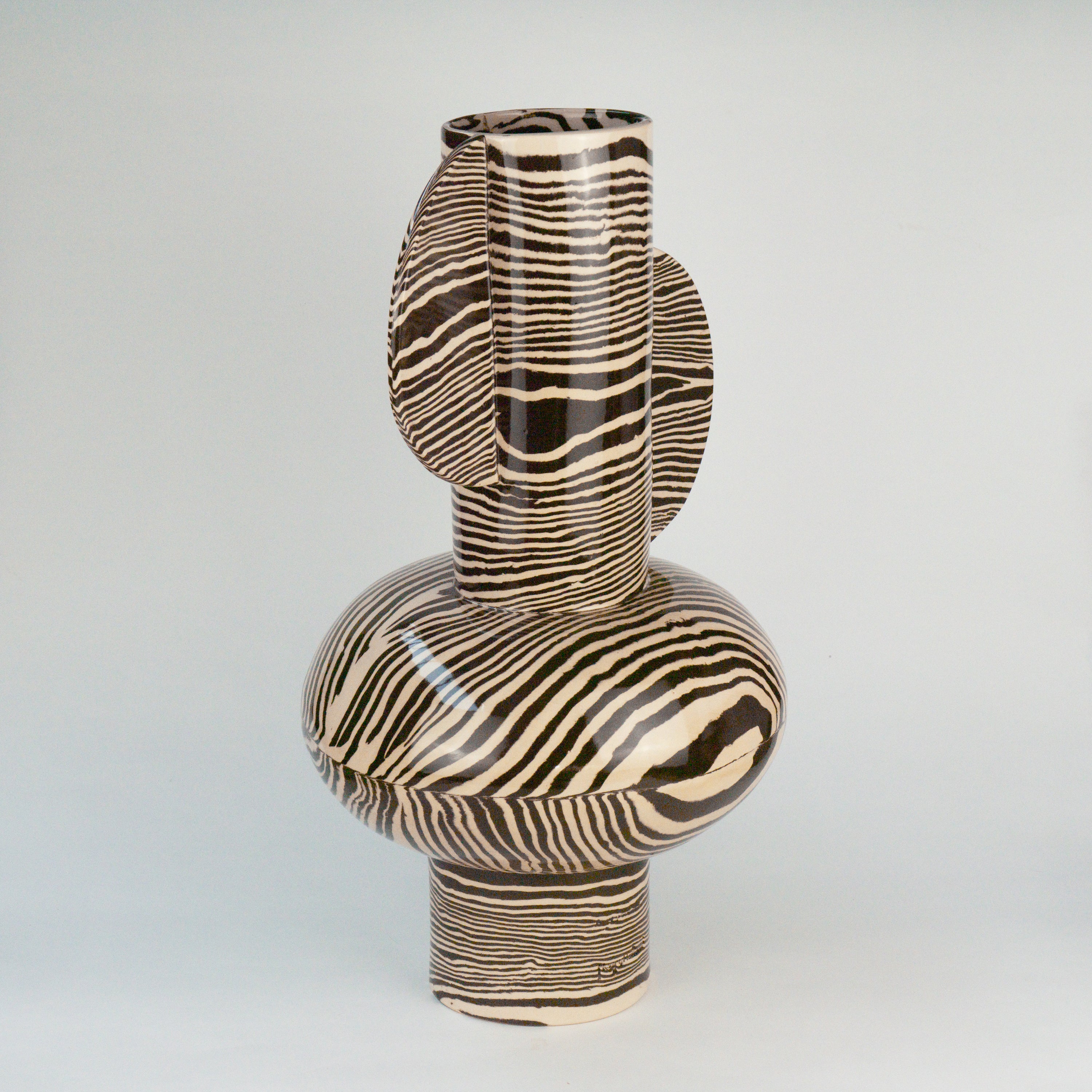 Brown and White Marble Giant Profumo Vase