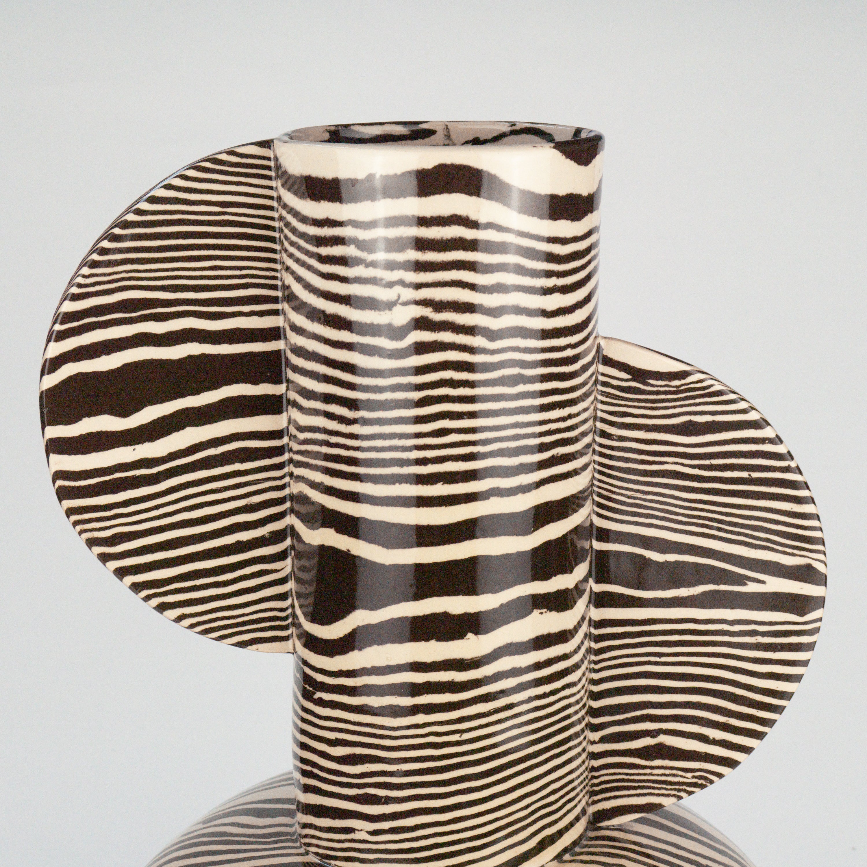 Brown and White Marble Giant Profumo Vase