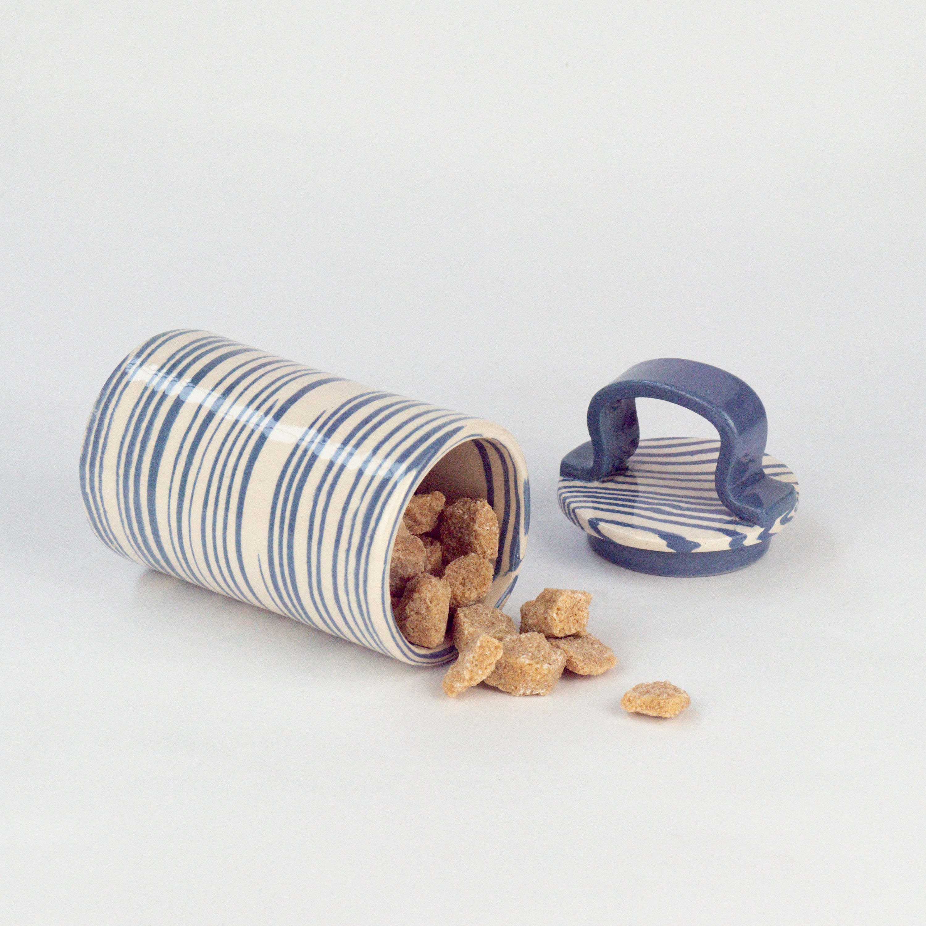 Blue & White Set of 3 Kitchen Storage Jars