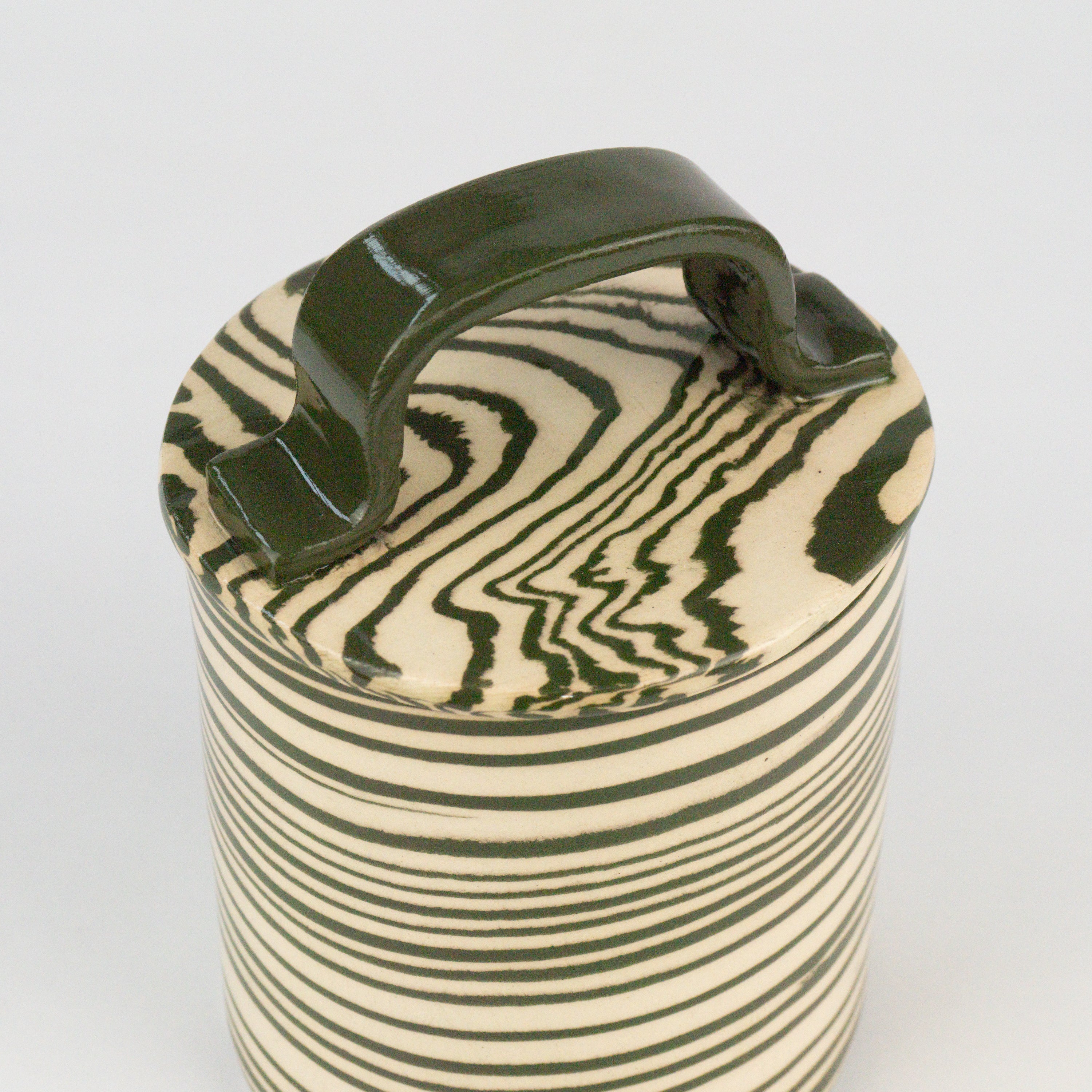 Green & White Medium Kitchen Storage Jar