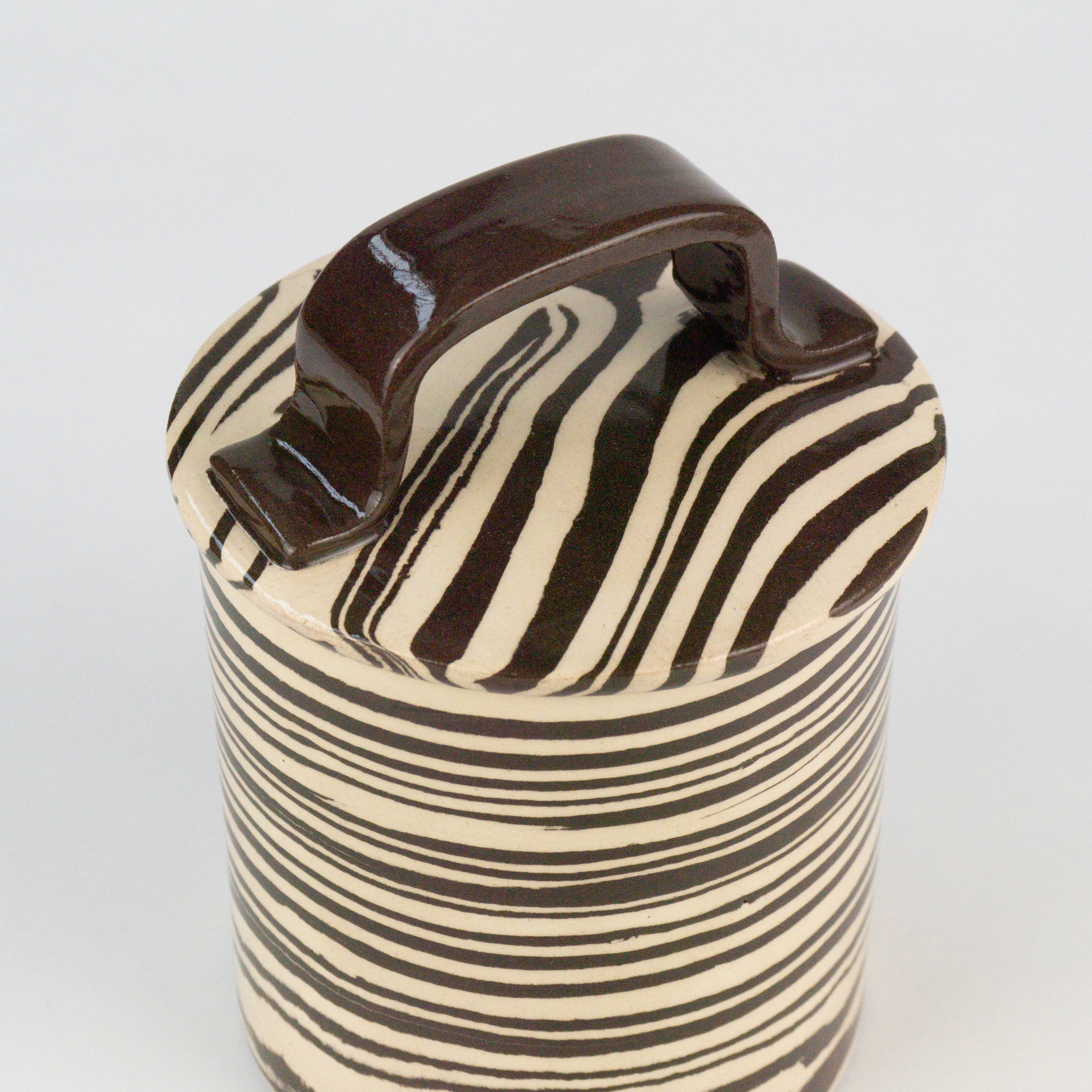 Brown & White Medium Kitchen Storage Jar
