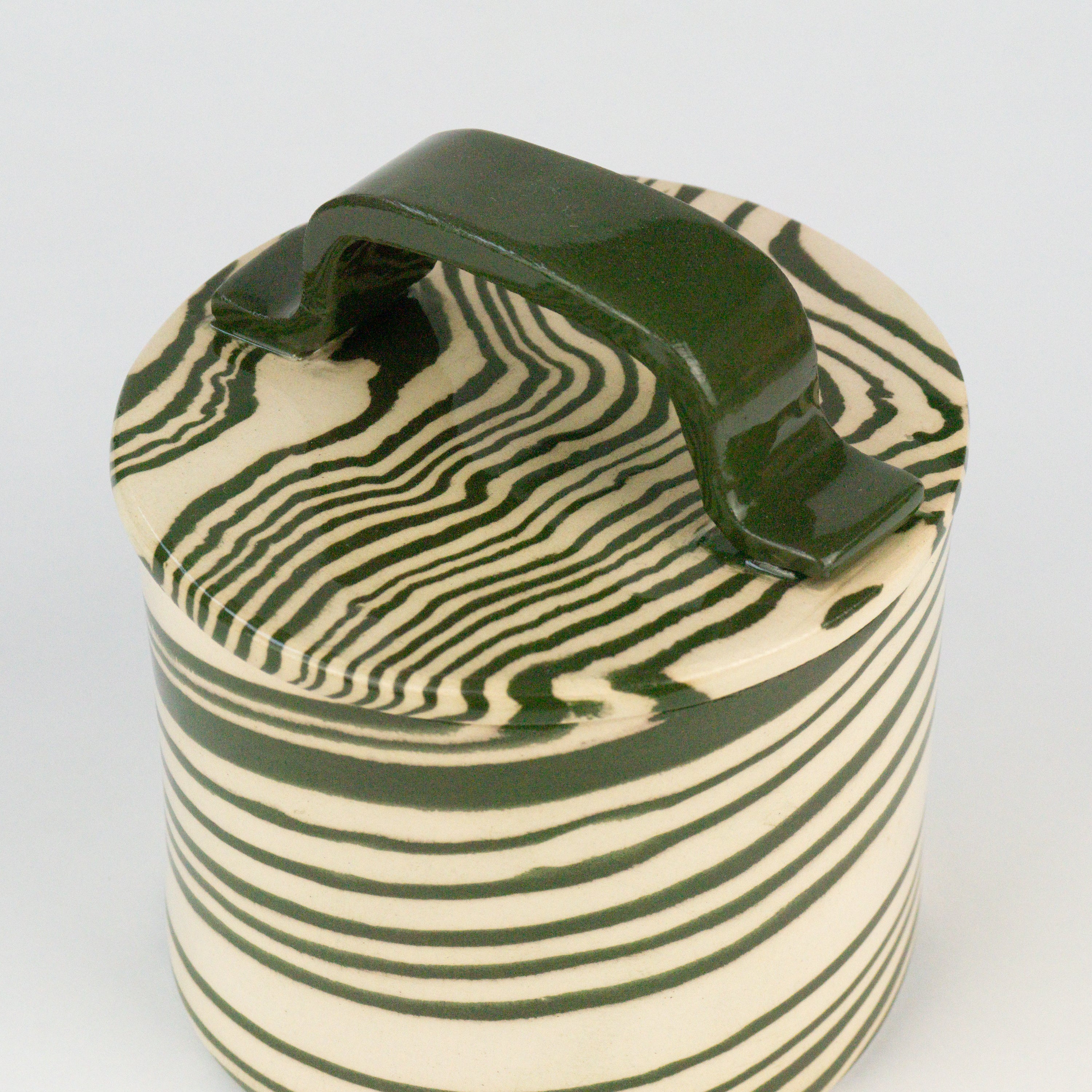 Green & White Small Kitchen Storage Jar