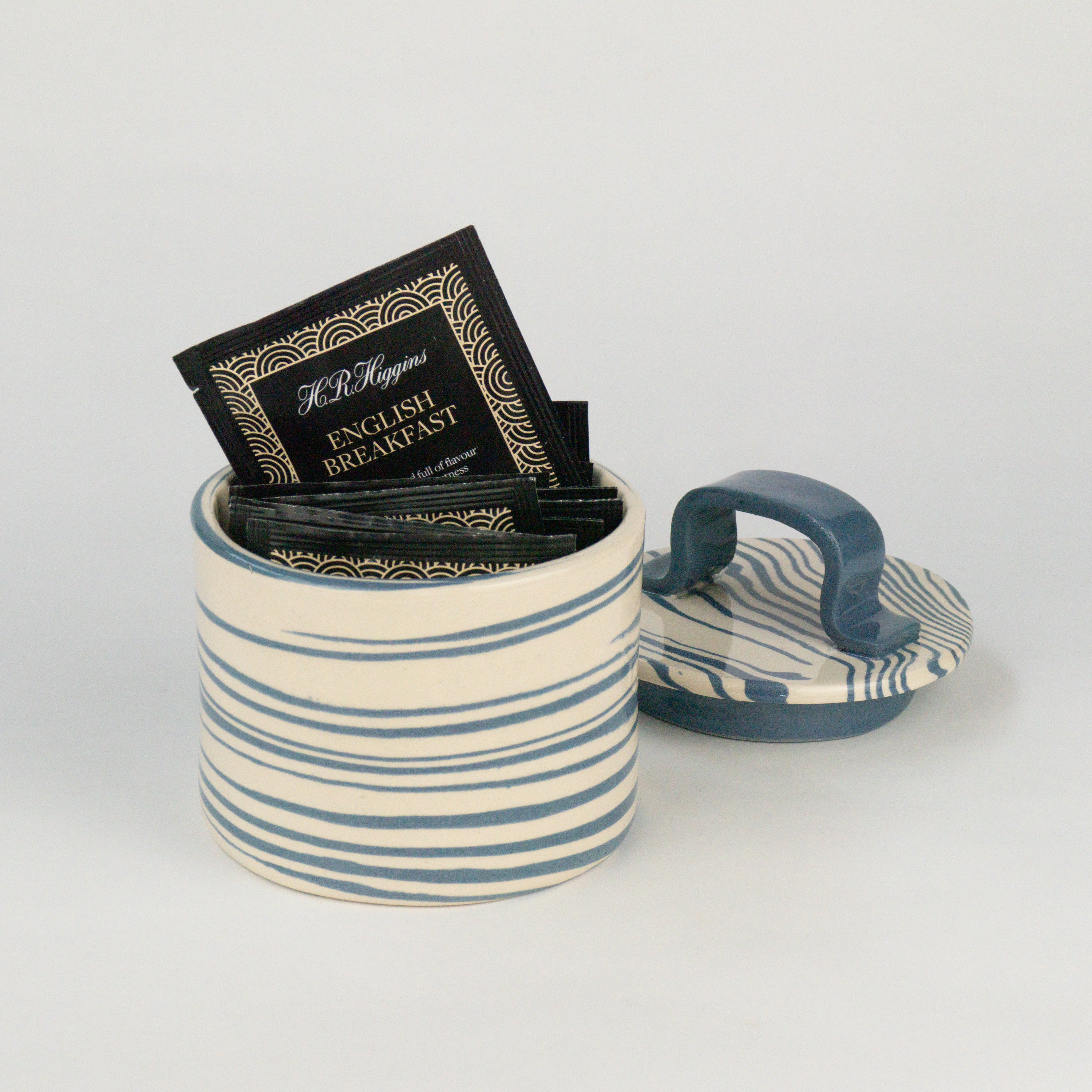 Blue & White Set of 3 Kitchen Storage Jars
