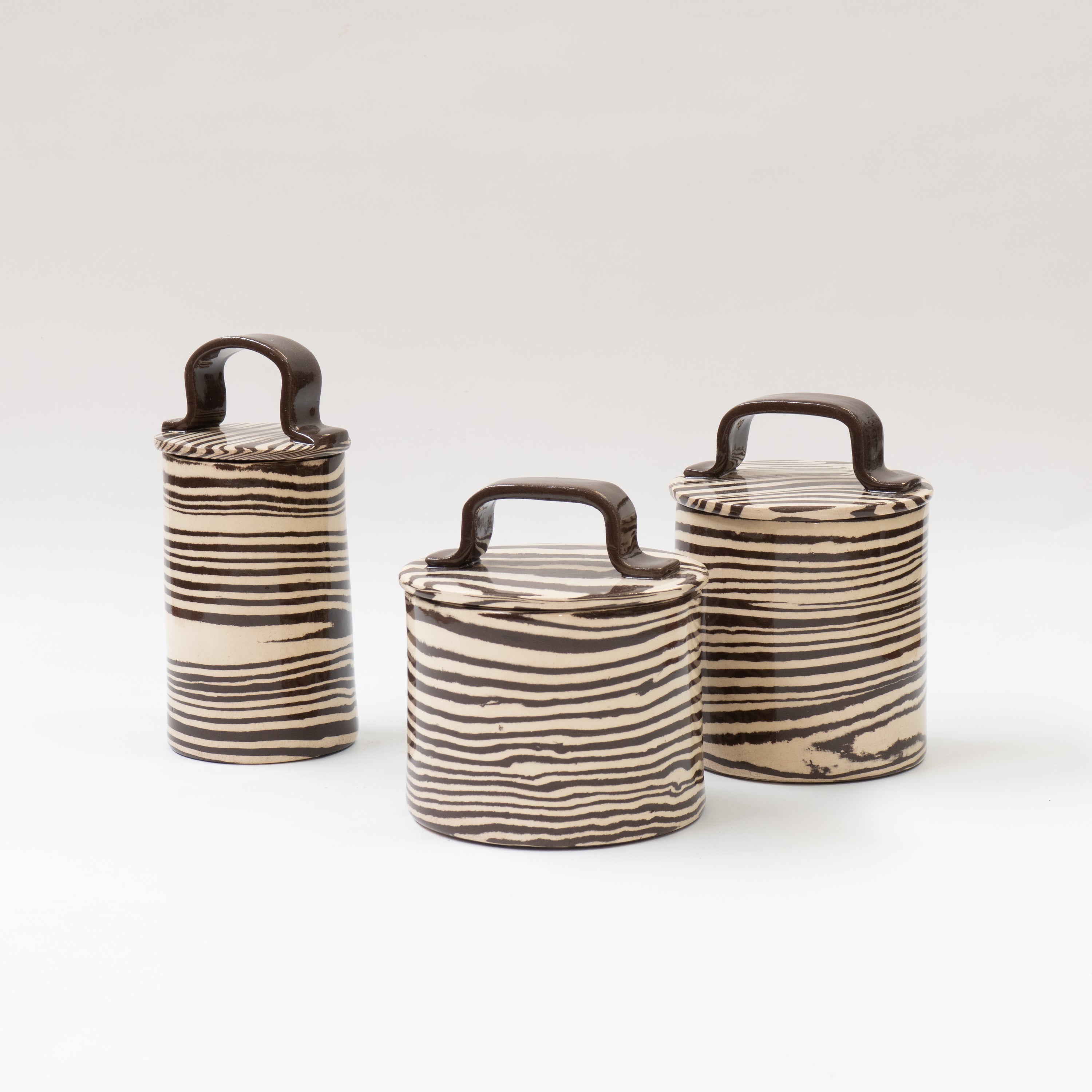 Brown & White Tall Kitchen Storage Jar