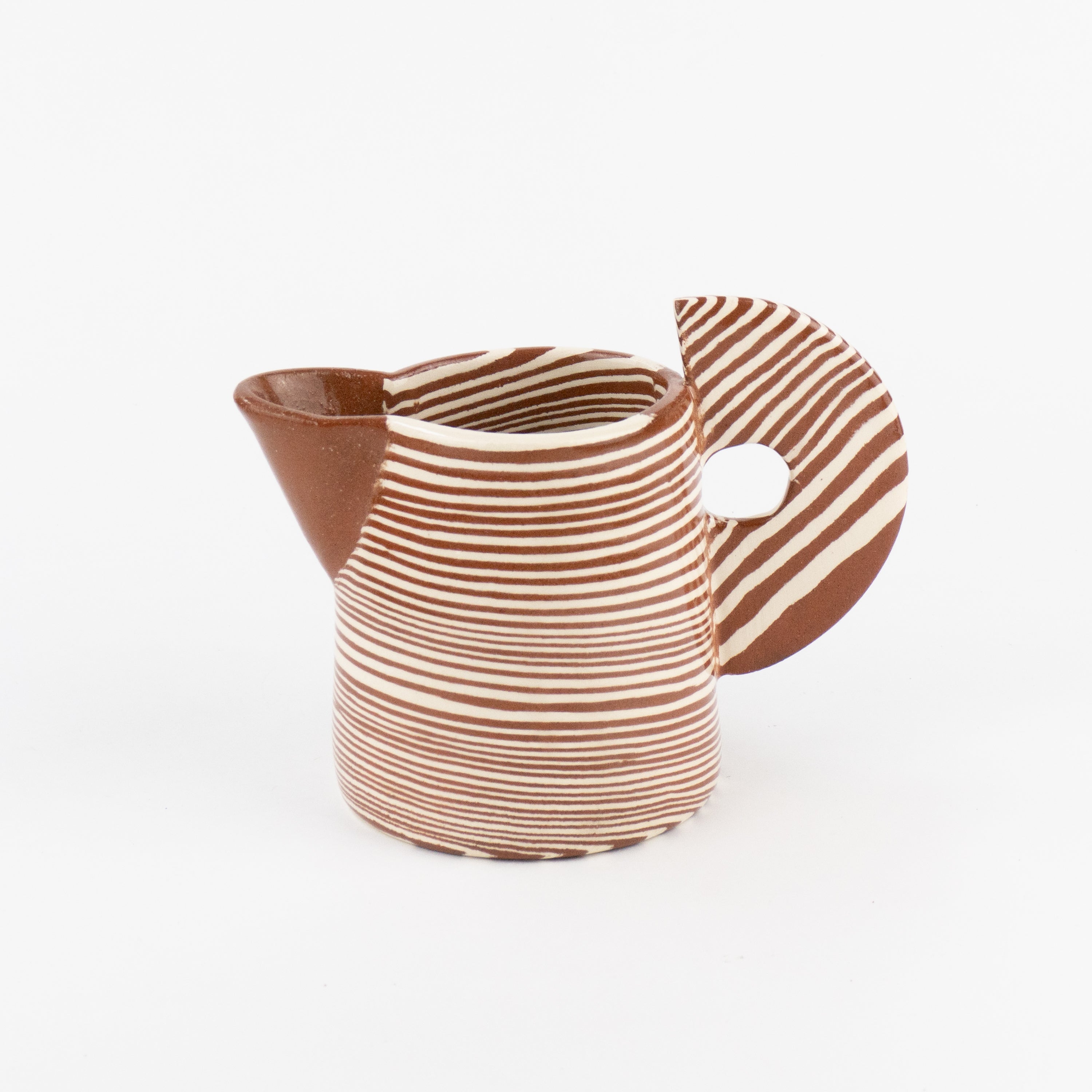 Terracotta & White Small Jug