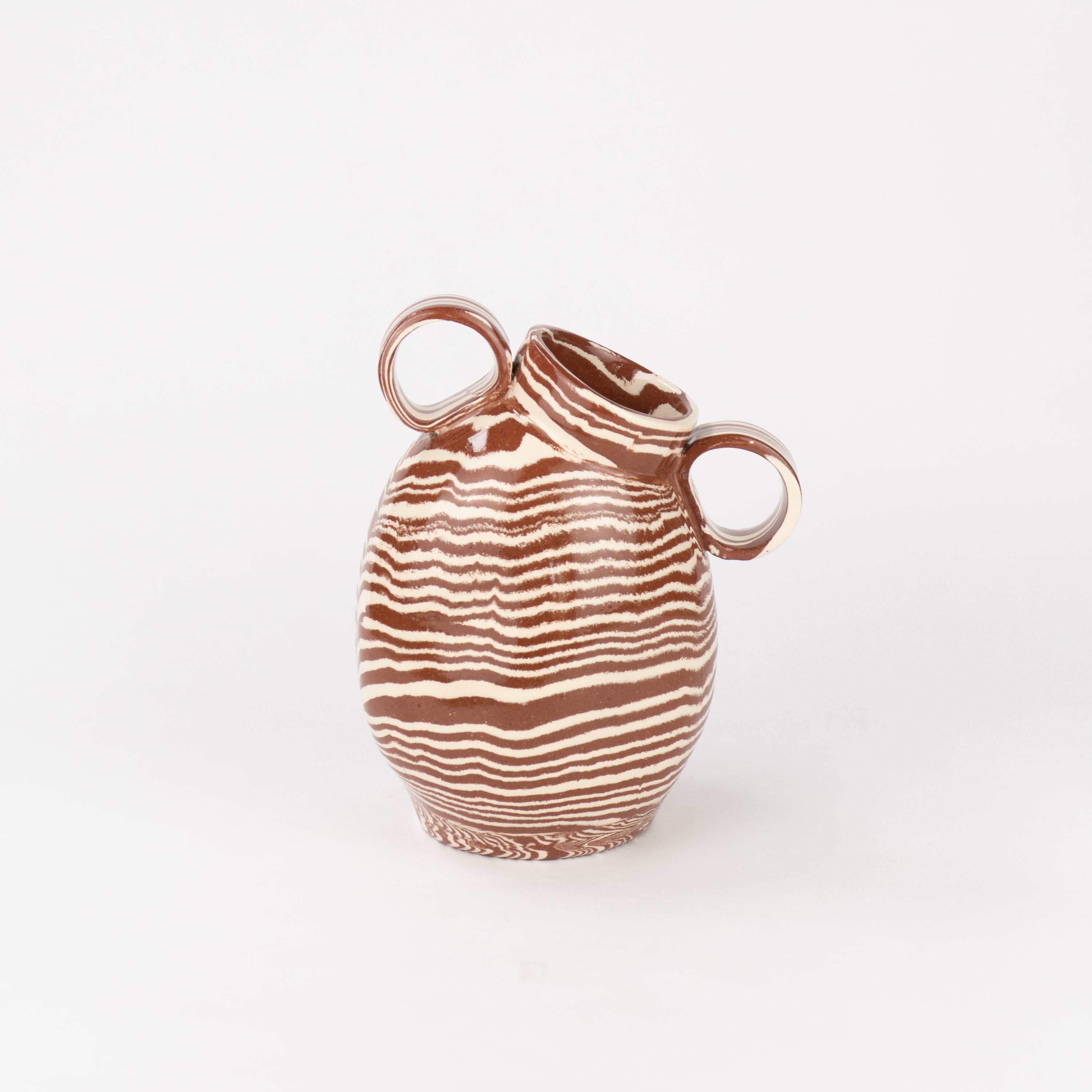 Terracotta & White Marble Mini Origin Vase