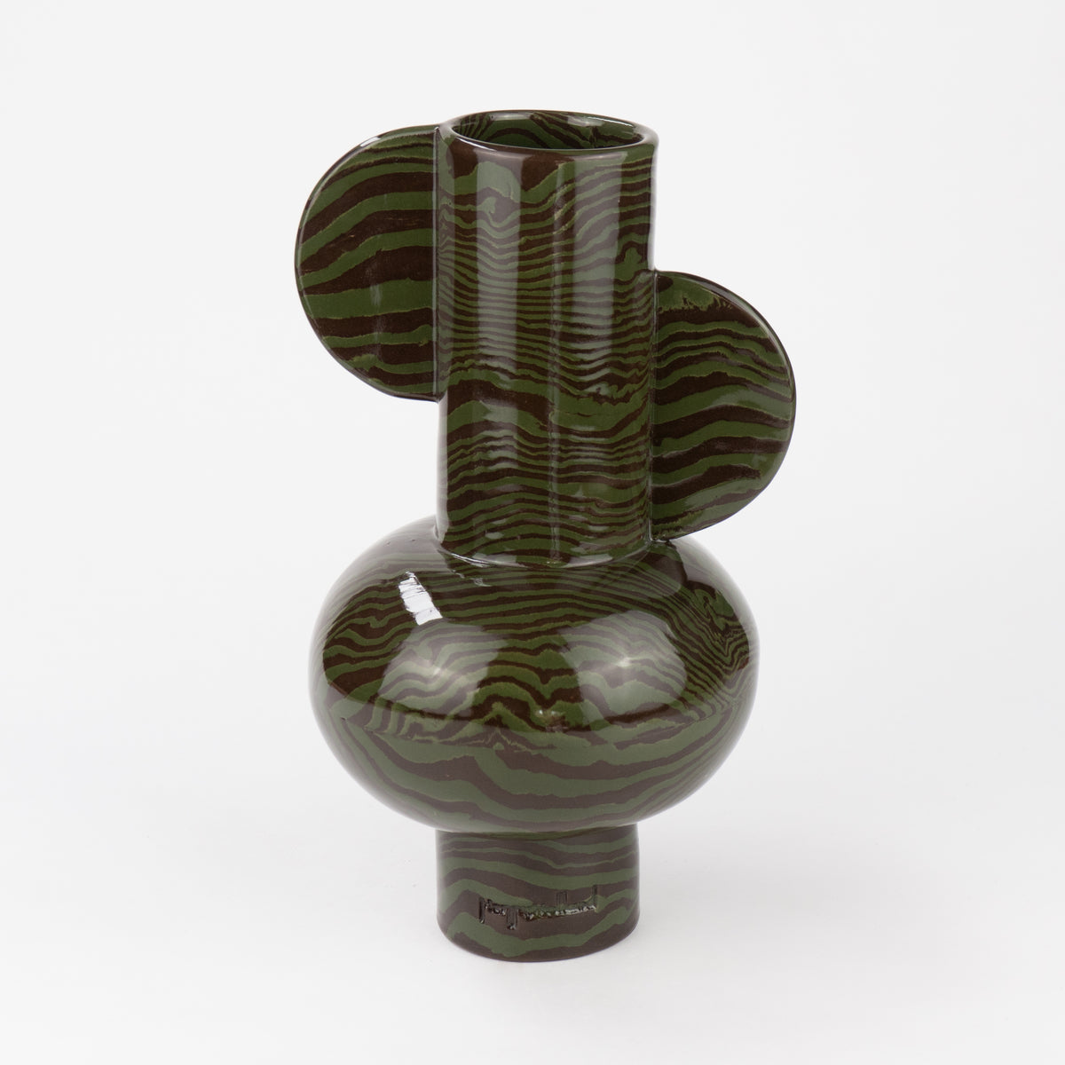 Green & Brown Marble Profumo Vase