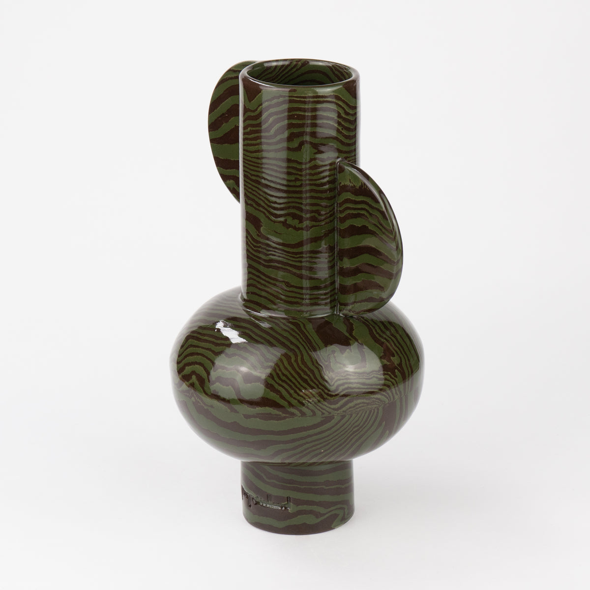Green & Brown Marble Profumo Vase