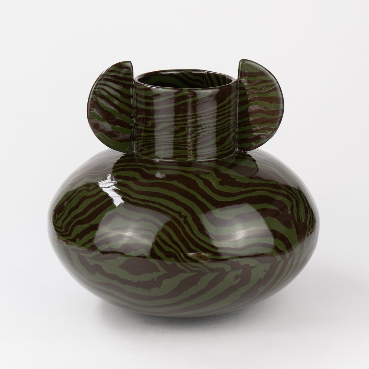 Green & Brown Marble Maxi Tudor Vase