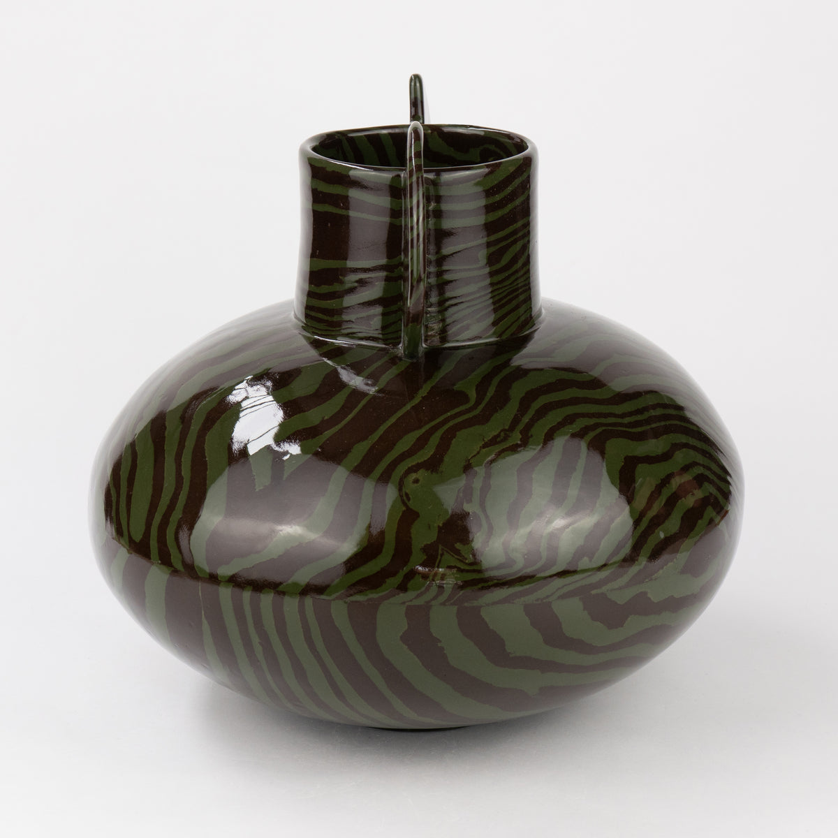 Green & Brown Marble Maxi Tudor Vase