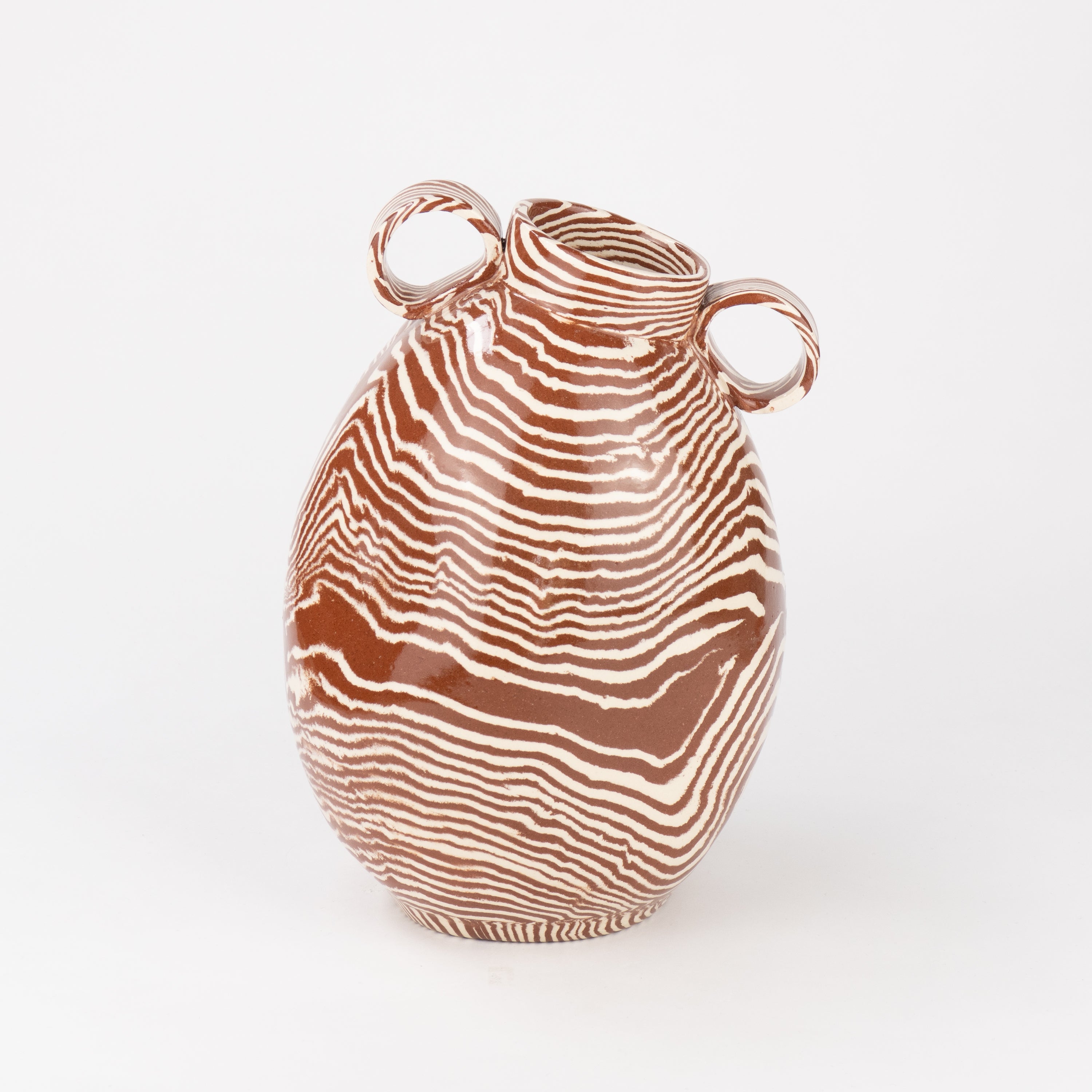Terracotta & White Marble Origin Vase