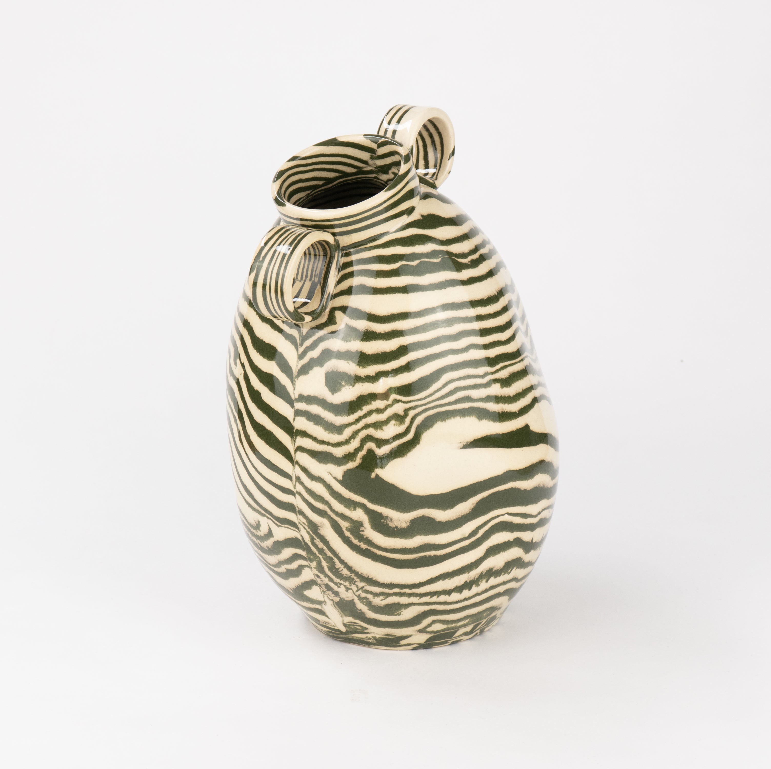 Green & White Marble Origin Vase
