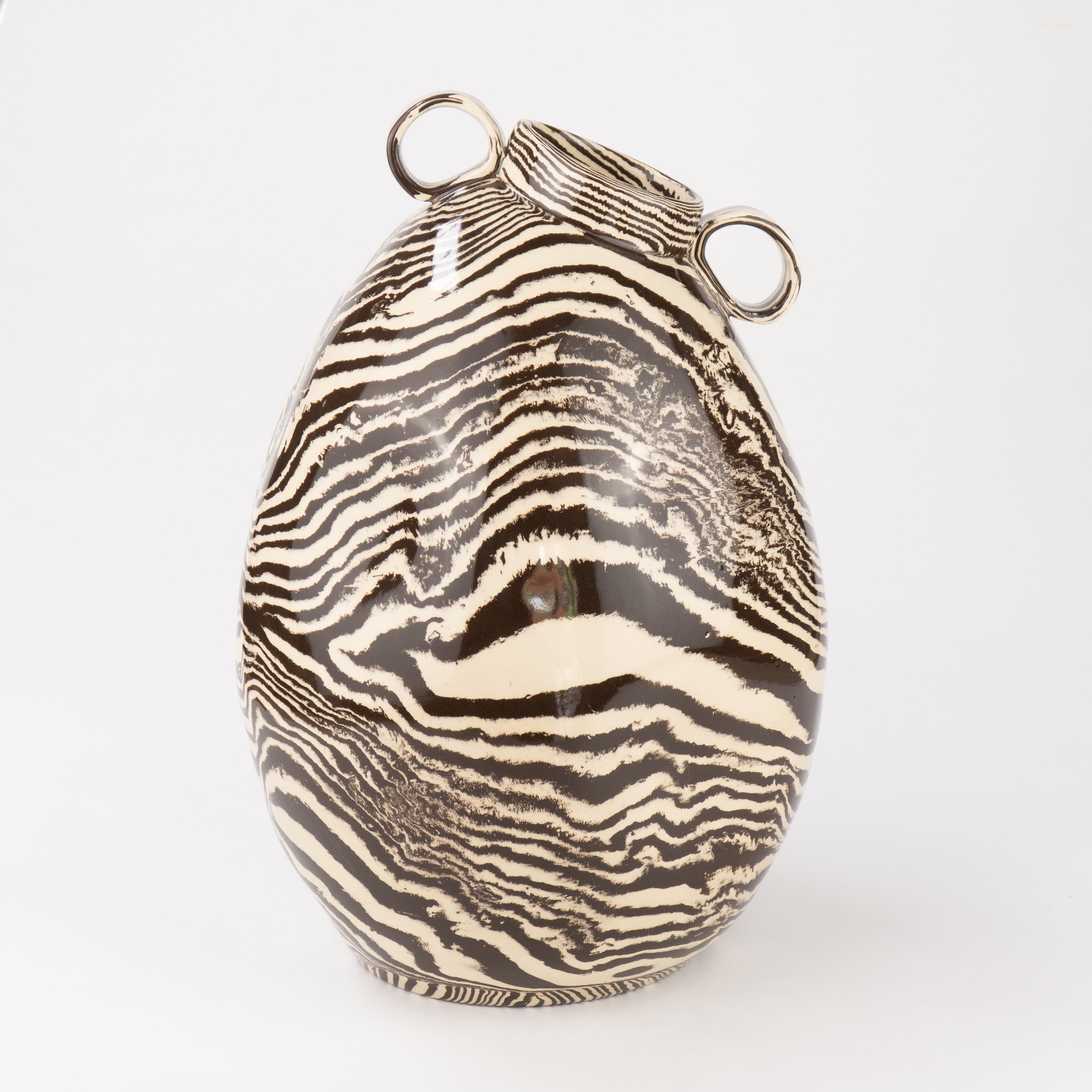 Brown & White Marble Maxi Origin Vase