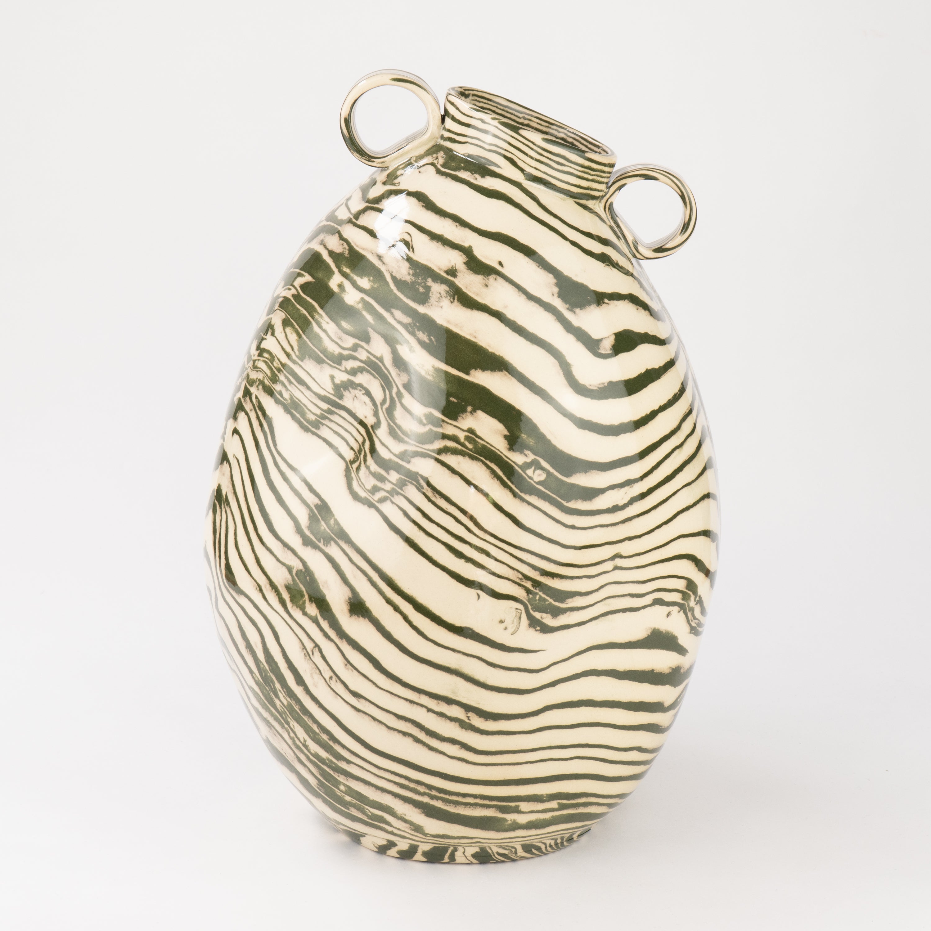 Green & White Marble Maxi Origin Vase