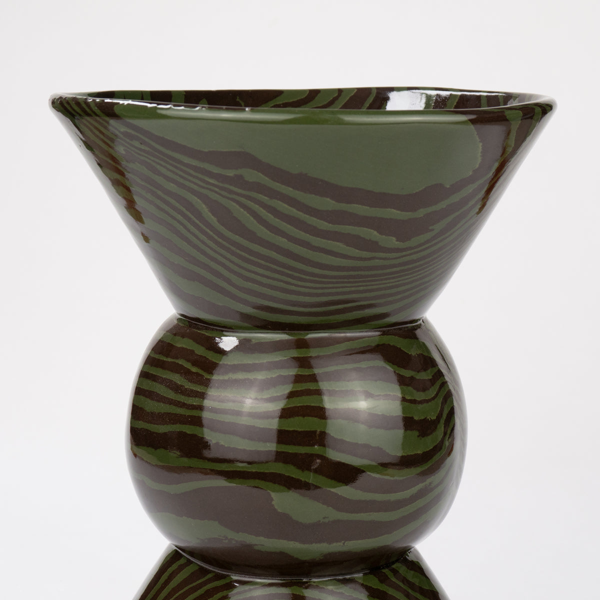 Green & Brown Marble Hewitt Vase