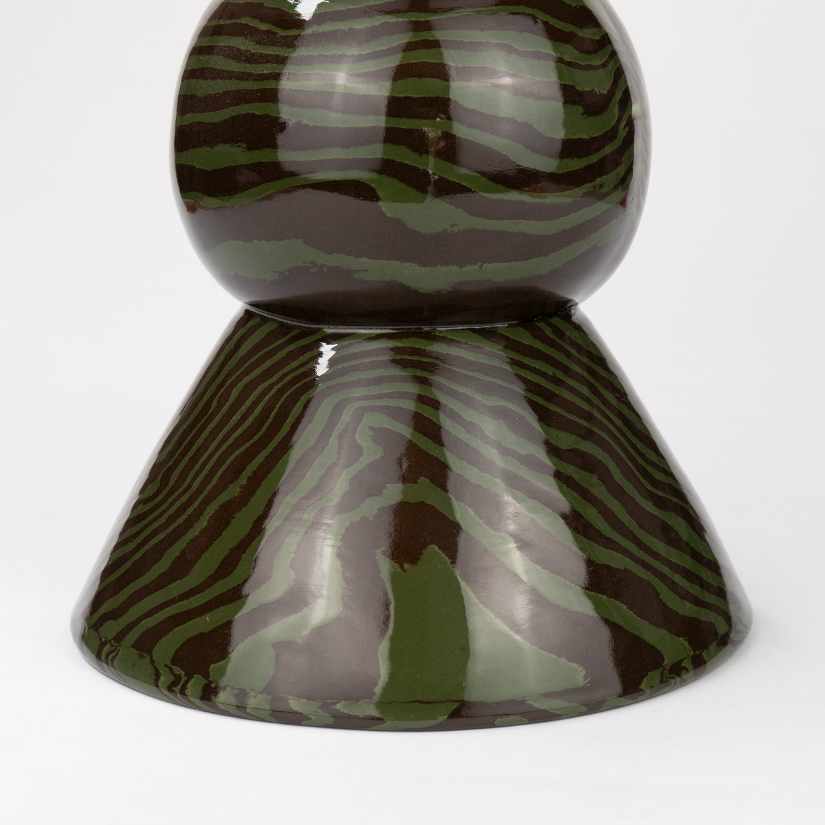 Green & Brown Marble Hewitt Vase