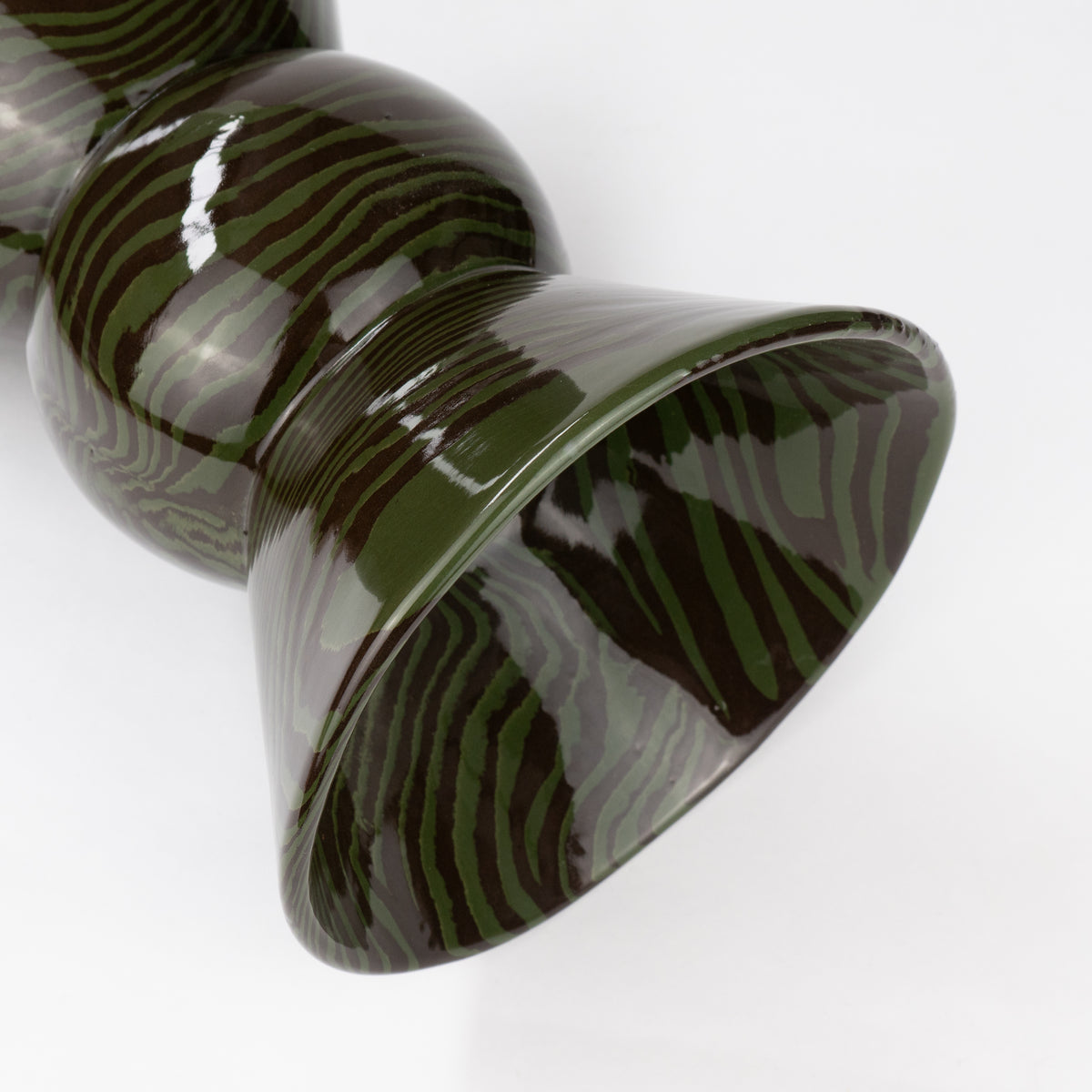 Green & Brown Marble Hewitt Vase