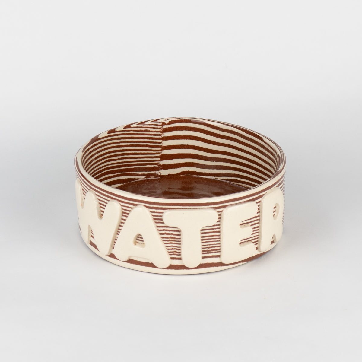 Terracotta & White Large Water Pet Bowl