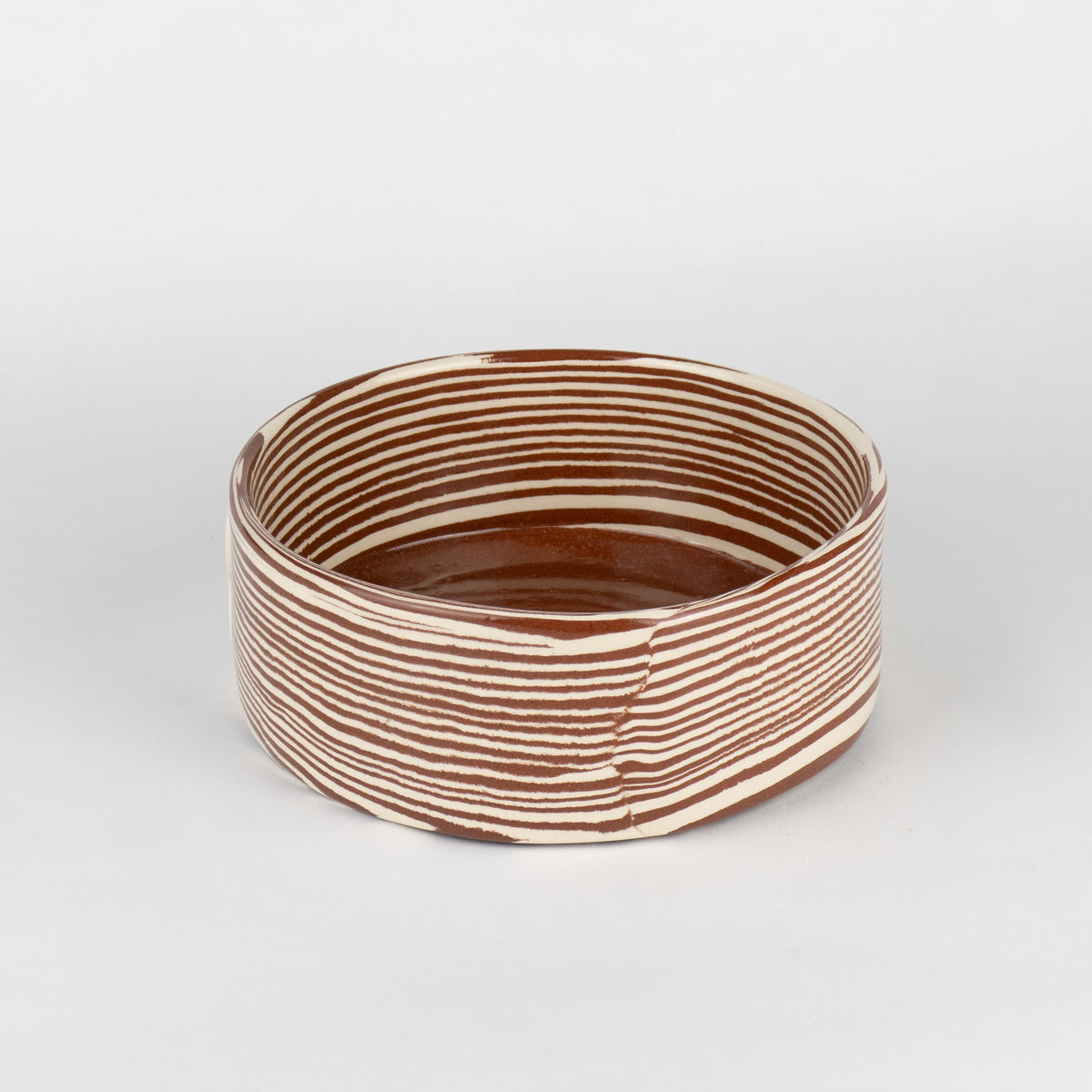 Terracotta & White Large Water Pet Bowl