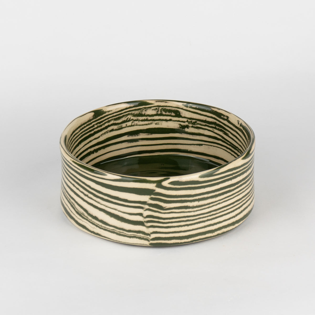 Green & White Large Water Pet Bowl