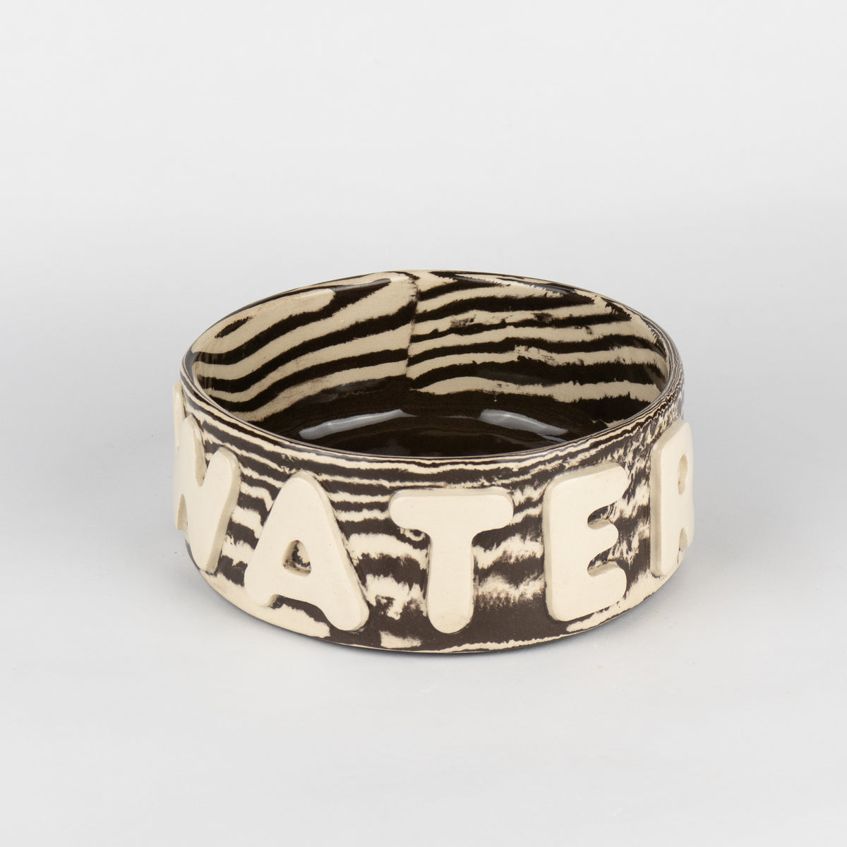 Brown & White Large Water Pet Bowl