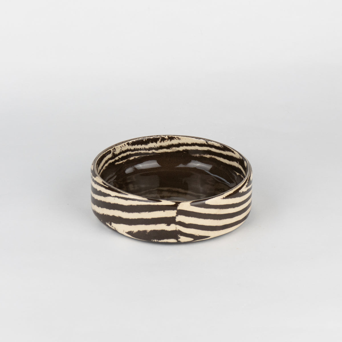 Brown & White Small Water Pet Bowl