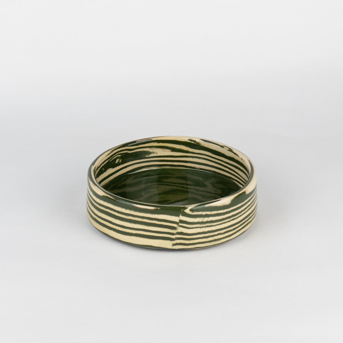 Green & White Small Water Pet Bowl