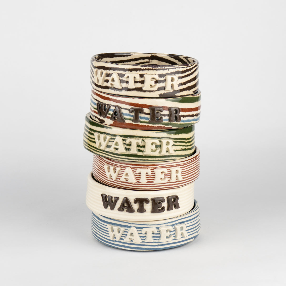 Terracotta and White Small Water Pet Bowl
