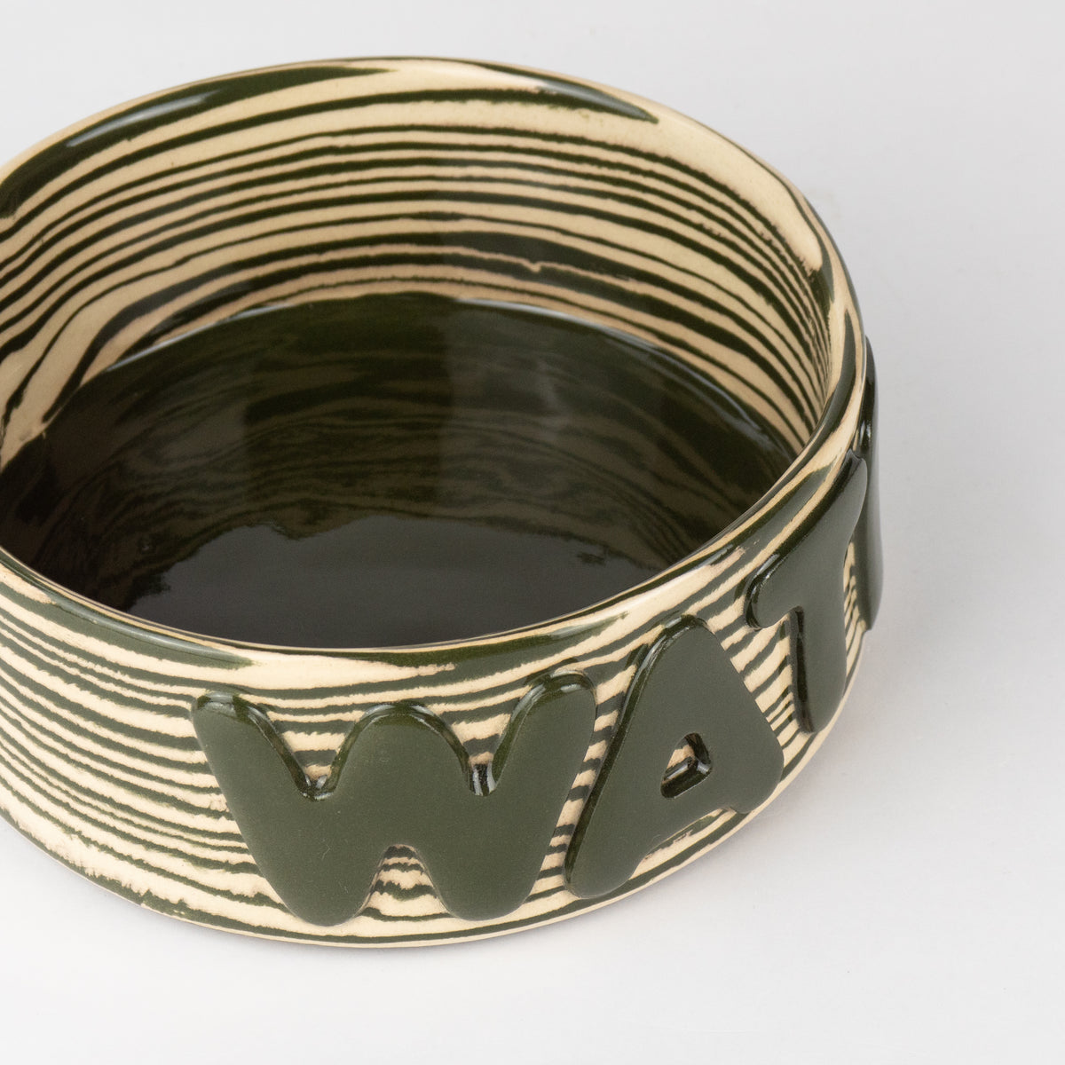 Green & White Large Water Pet Bowl